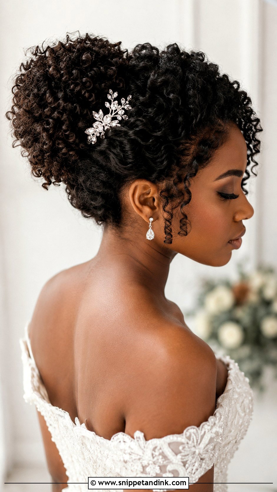 Curly Bridal Bun Updo - Snippet and Ink - 25 Bride Bun Hairstyles