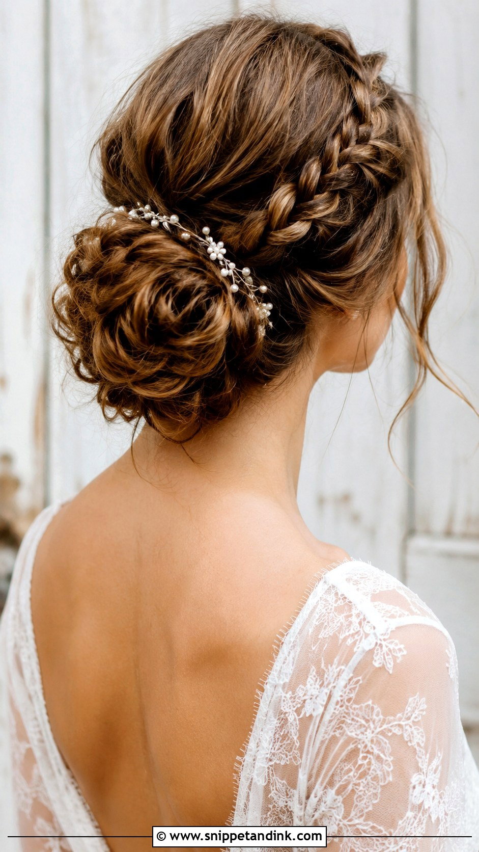 Curly Bridal Bun With Braid - Snippet and Ink - 25 Wedding Hair Curls