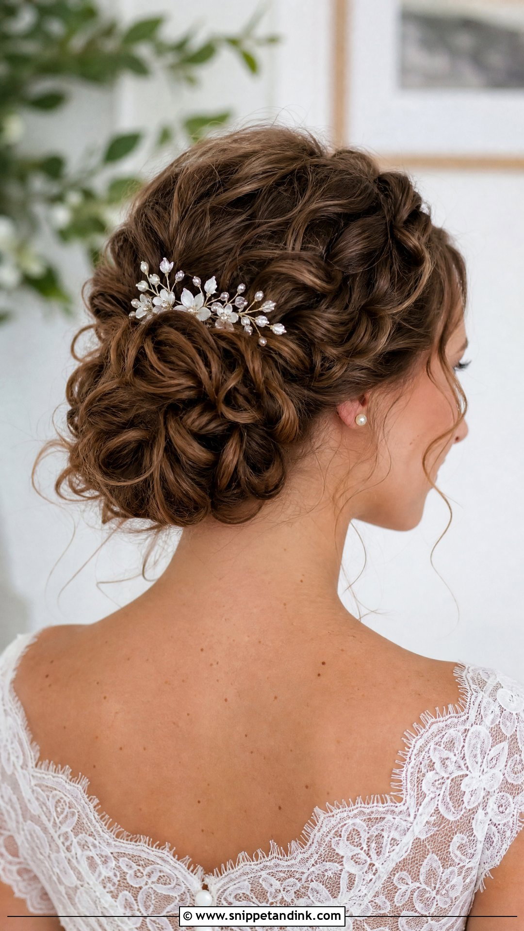 Curly Bridal Chignon - Snippet and Ink - 15 Bridal Hair for Curly Hair Ideas