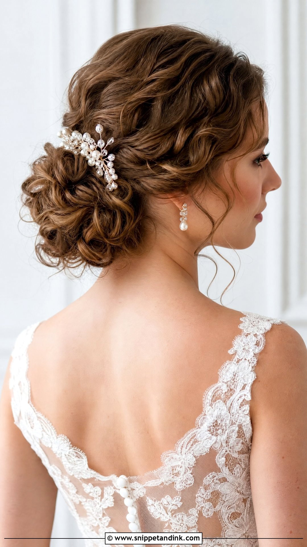 Curly Bridal Chignon - Snippet and Ink - 15 Bridal Hairstyle for Curly Hair Ideas