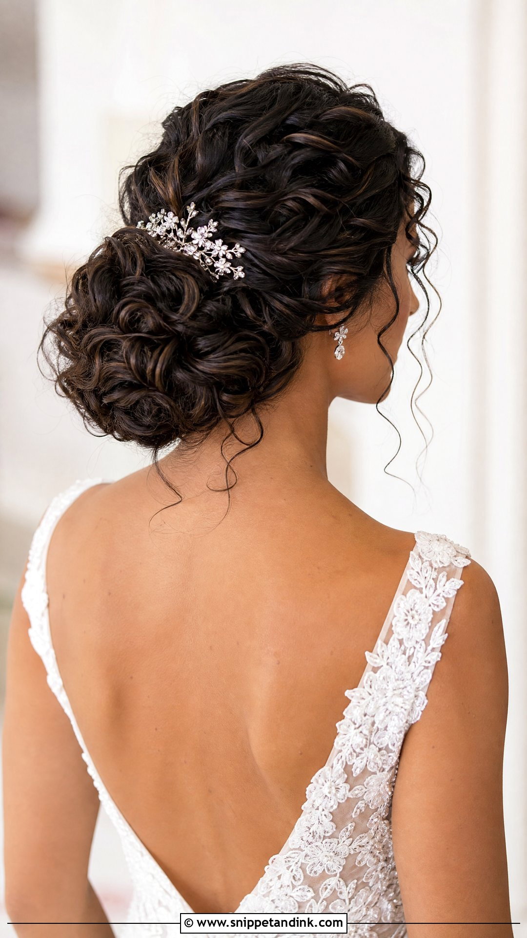 Curly Bridal Chignon - Snippet and Ink - 20 Curly Hairstyles for Weddings