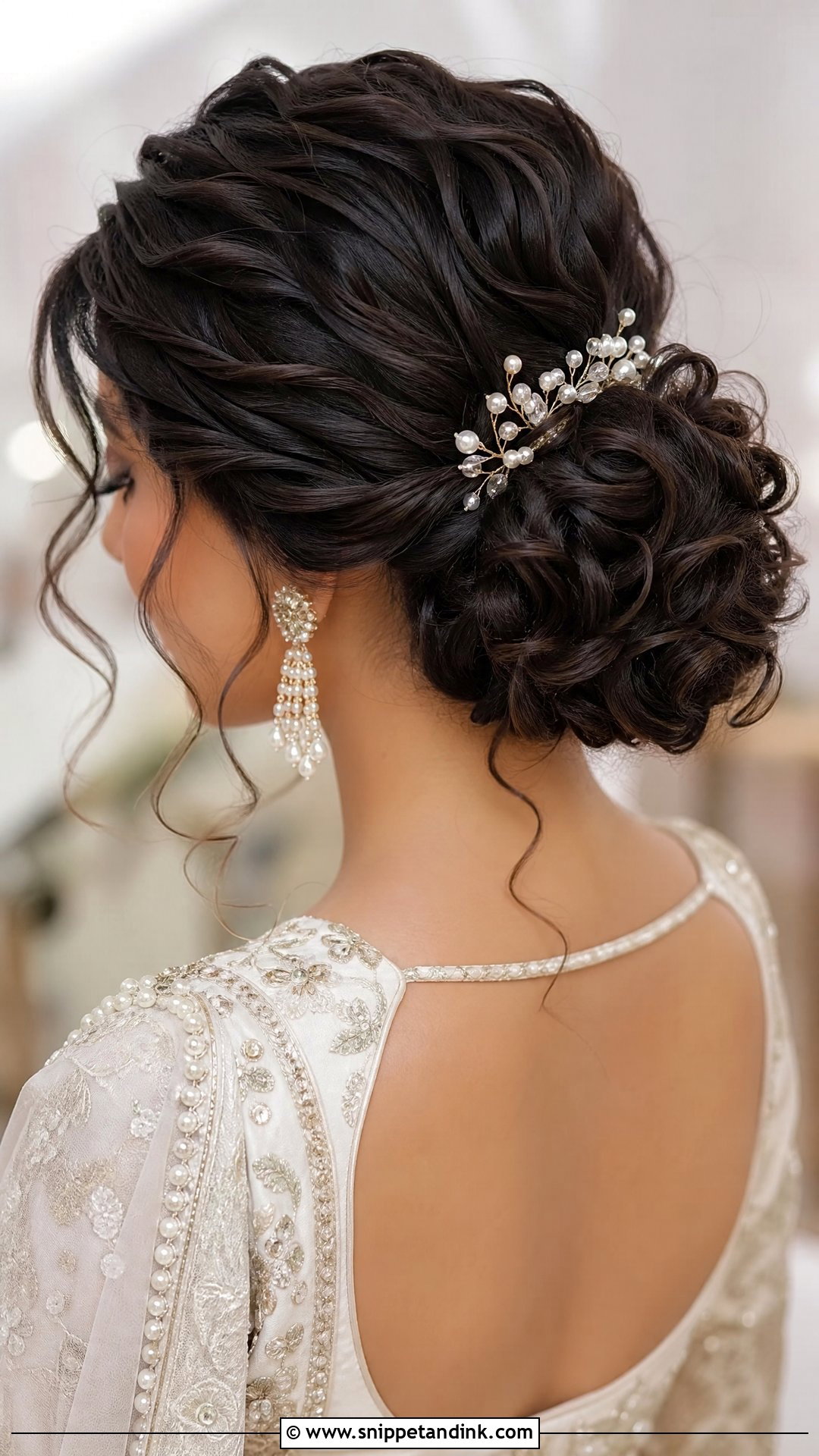 Curly Bridal Chignon - Snippet and Ink - 15 Bridal Curls Hairstyles