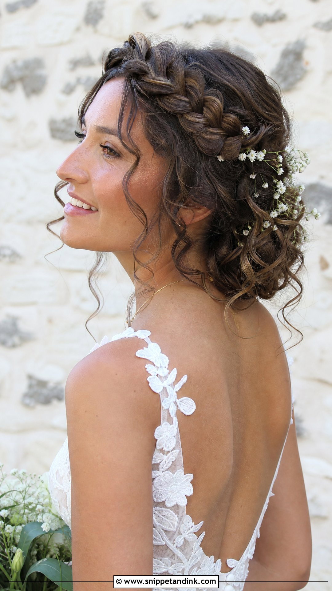 Curly Bridal Crown Braid - Snippet and Ink - 20 Natural Curls Bridal Curly Hairstyles