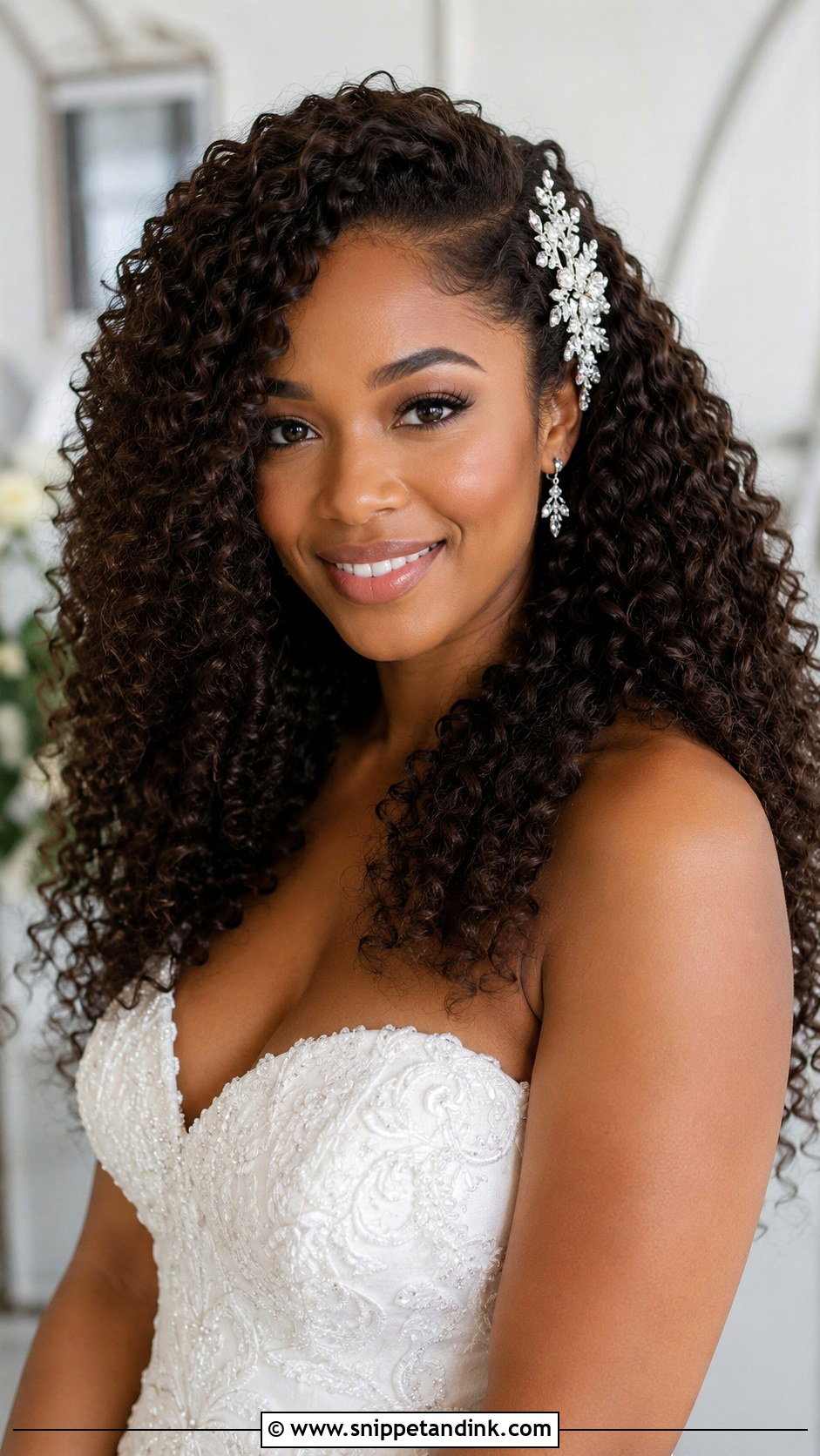Curly Bridal Hair Down Style - Snippet and Ink - 25 Classy Bridal Hair Ideas