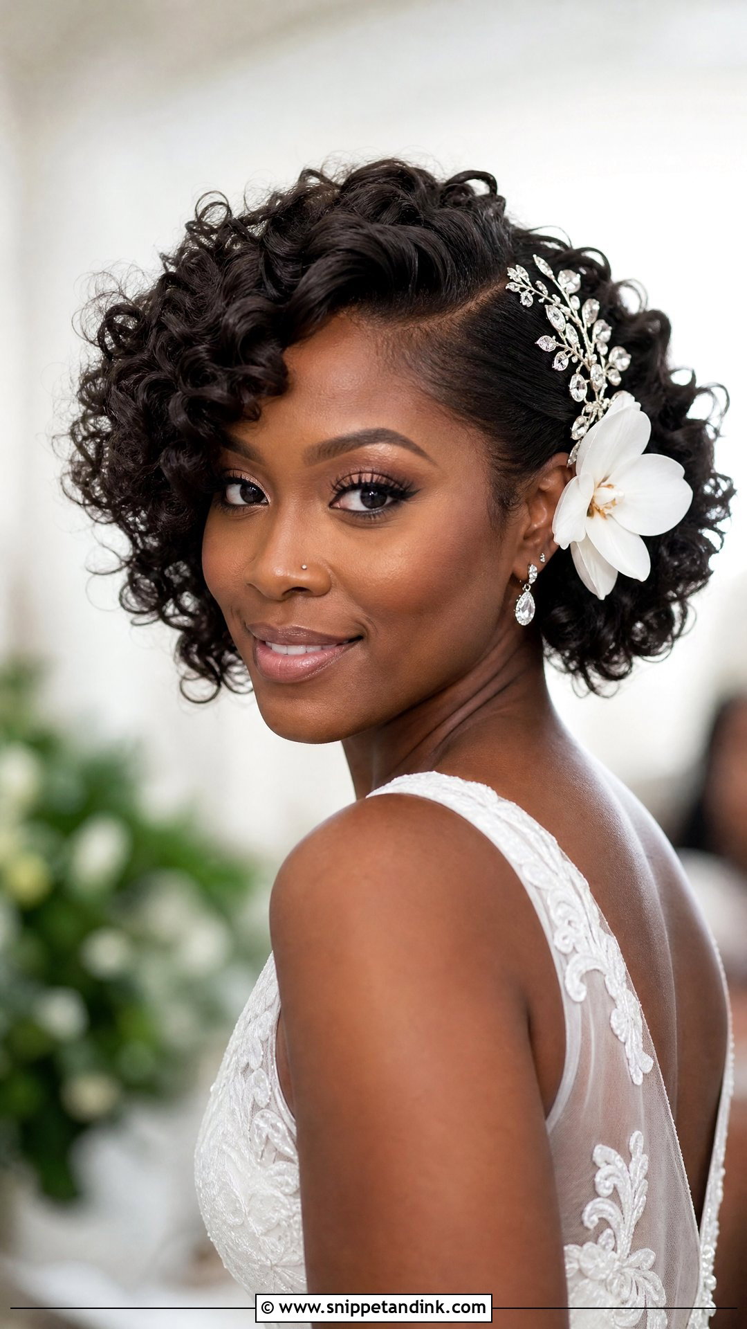 Curly Bridal Hair For Short Hair - Snippet and Ink - 30 Curly Bridal Hair Ideas