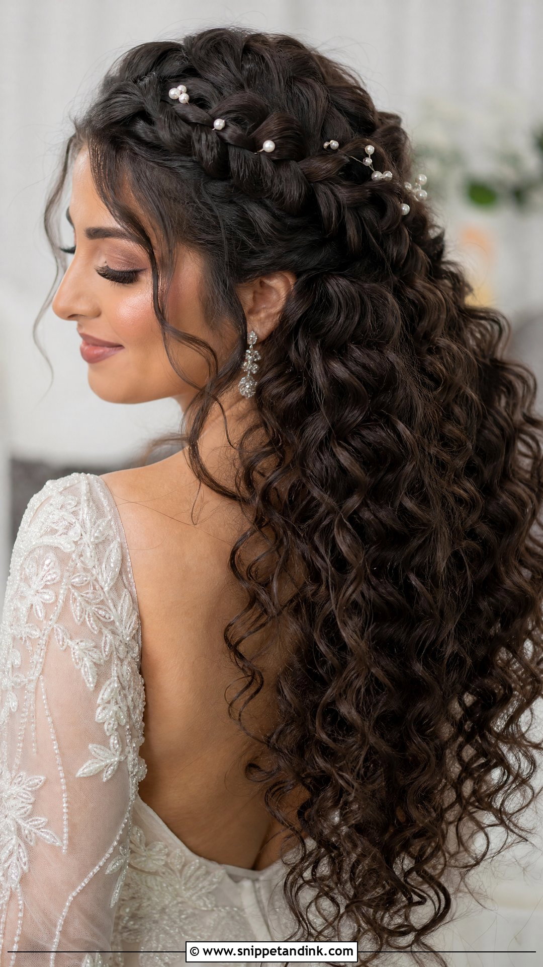 Curly Bridal Hair With Braids - Snippet and Ink - 15 Bridal Hair for Curly Hair Ideas
