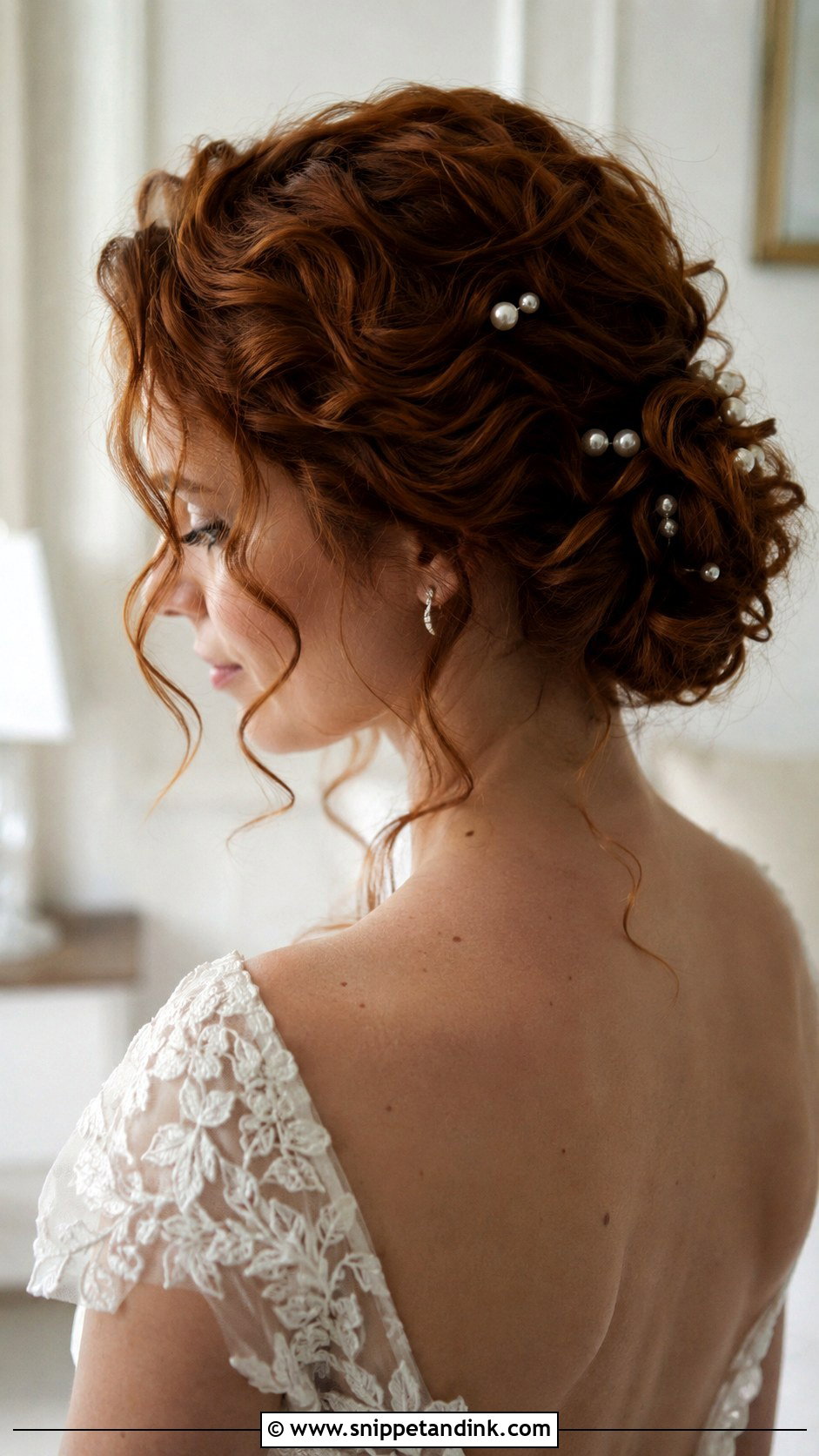 Curly Bridal Hair With Pearls - Snippet and Ink - 20 Bridal Hairstyles for Curly Hair
