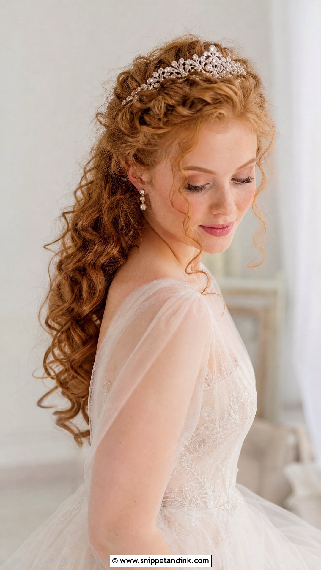 Curly Bridal Hair With Tiara - Snippet and Ink - 15 Bridal Hairstyle for Curly Hair Ideas