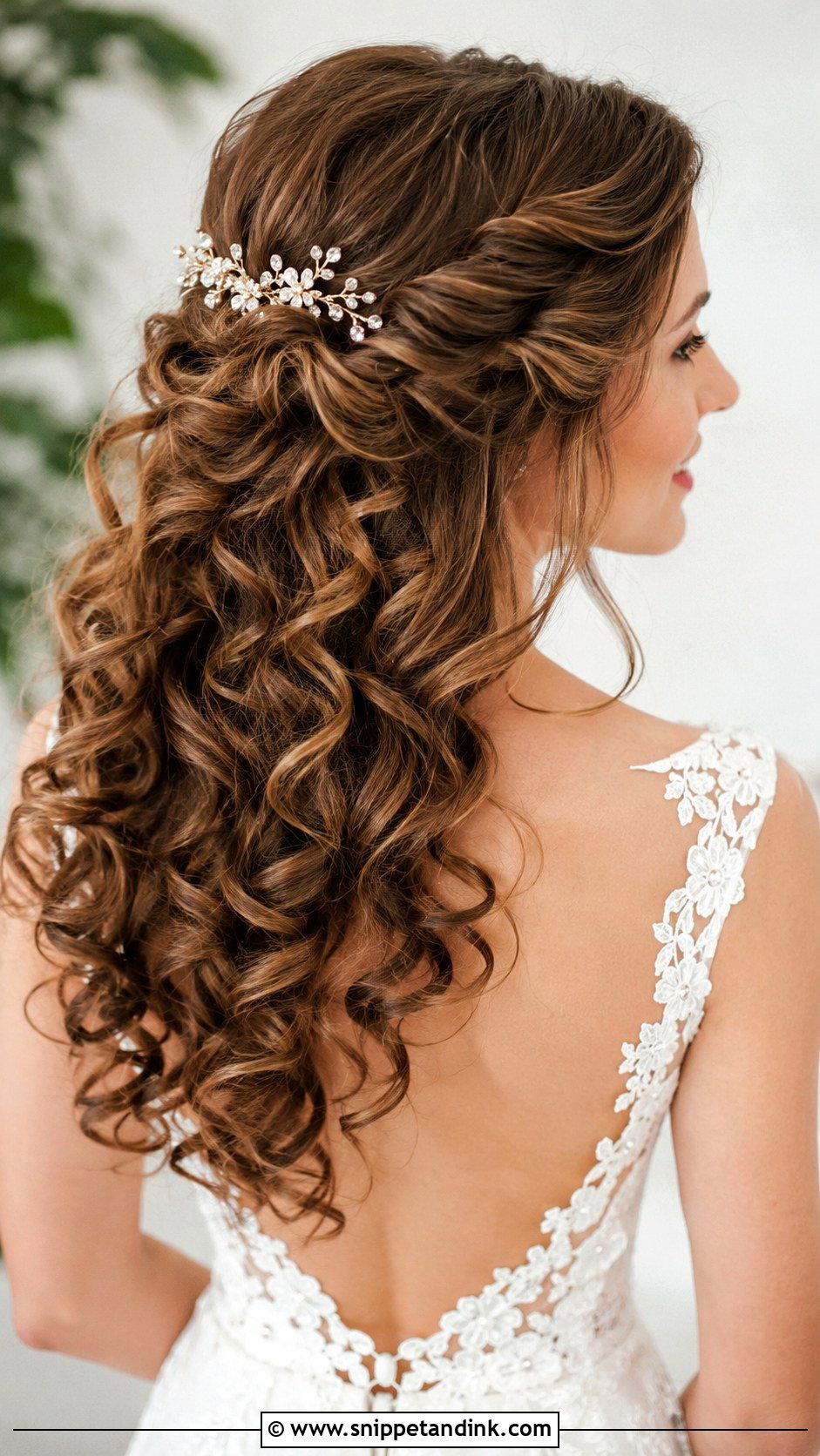 Curly Bridal Hair With Twisted Sides - Snippet and Ink - 20 Long Curly Bridal Hair Ideas