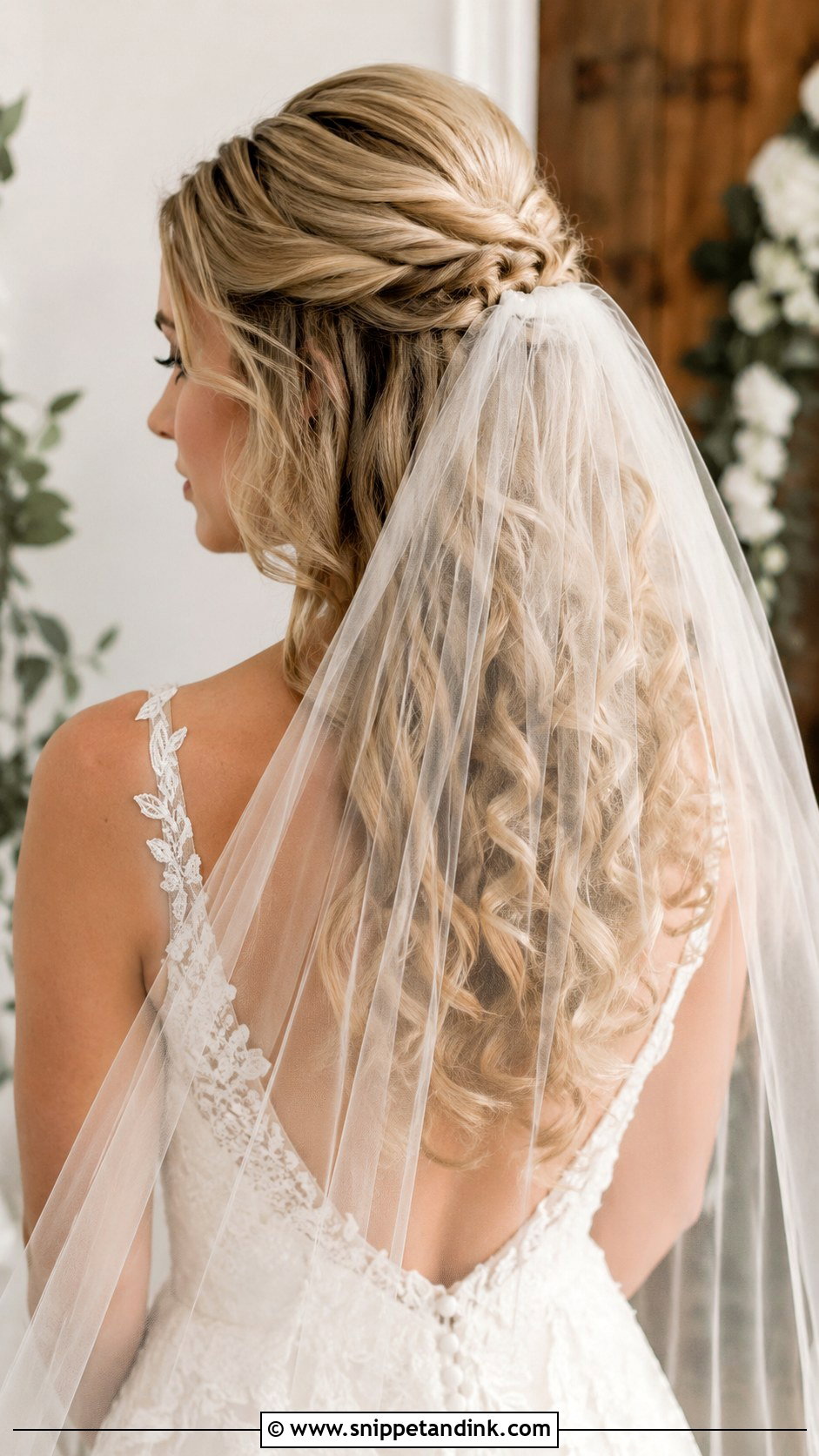 Curly Bridal Hair With Veil - Snippet and Ink - 20 Bridal Hairstyles for Curly Hair
