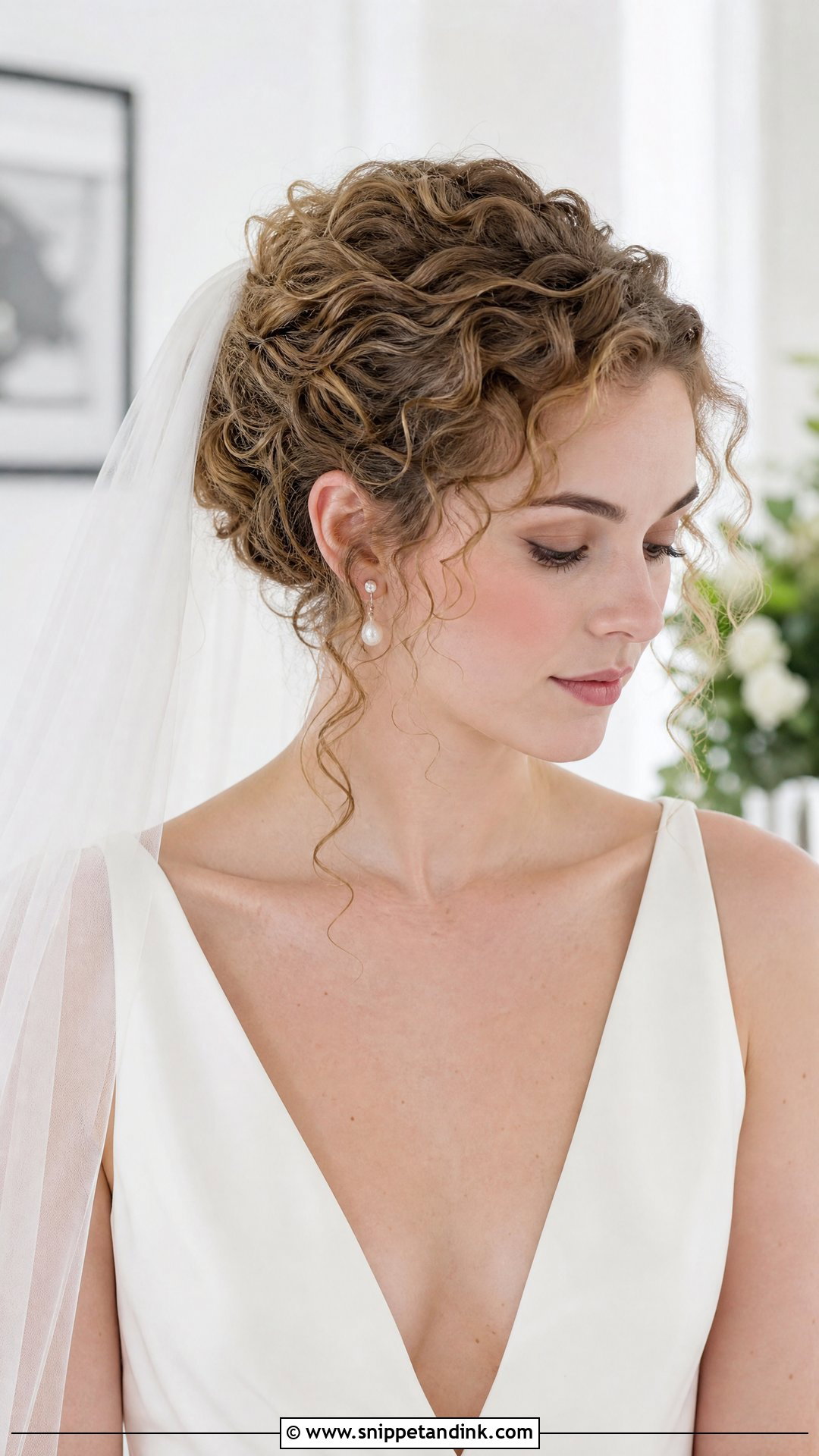 Curly Bridal Hair With Veil - Snippet and Ink - 15 Bridal Hair for Curly Hair Ideas