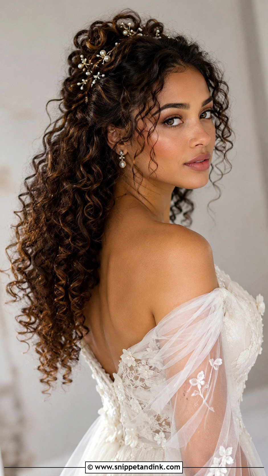 Curly Bridal Hairstyle - Snippet and Ink - 15 Trendy Bridal Hairstyles