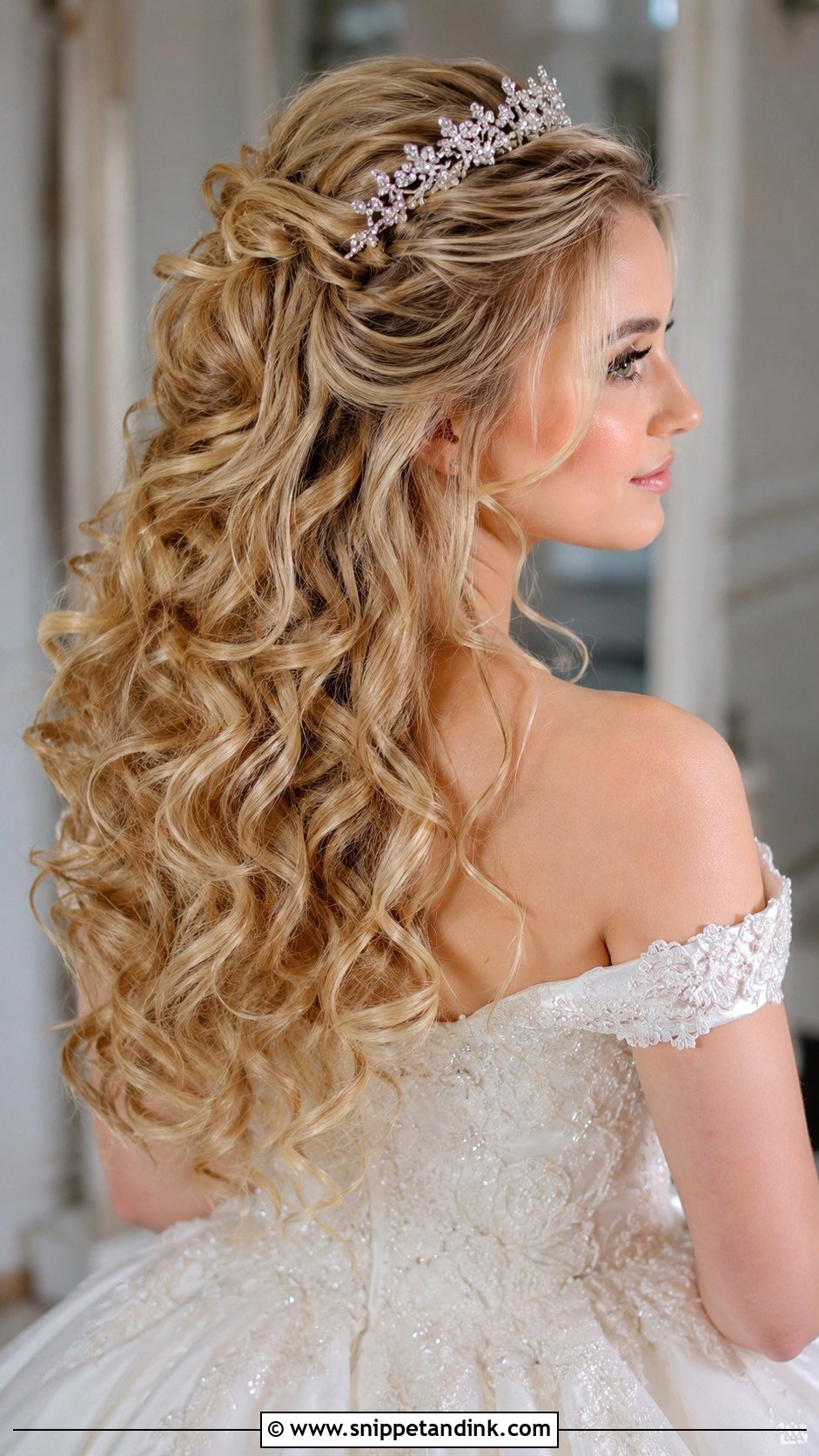 Curly Bridal Hairstyle With Tiara - Snippet and Ink - 20 Wedding Hairstyles Curls