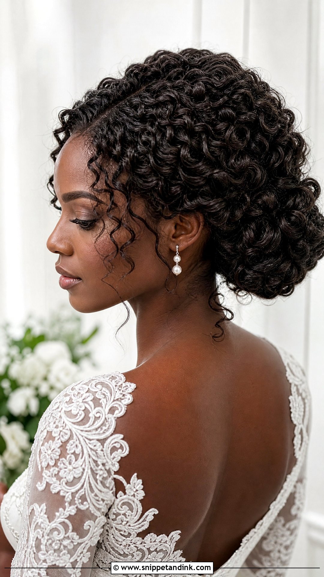 Curly Bridal Low Updo - Snippet and Ink - 15 Bridal Hair Low Updo Ideas