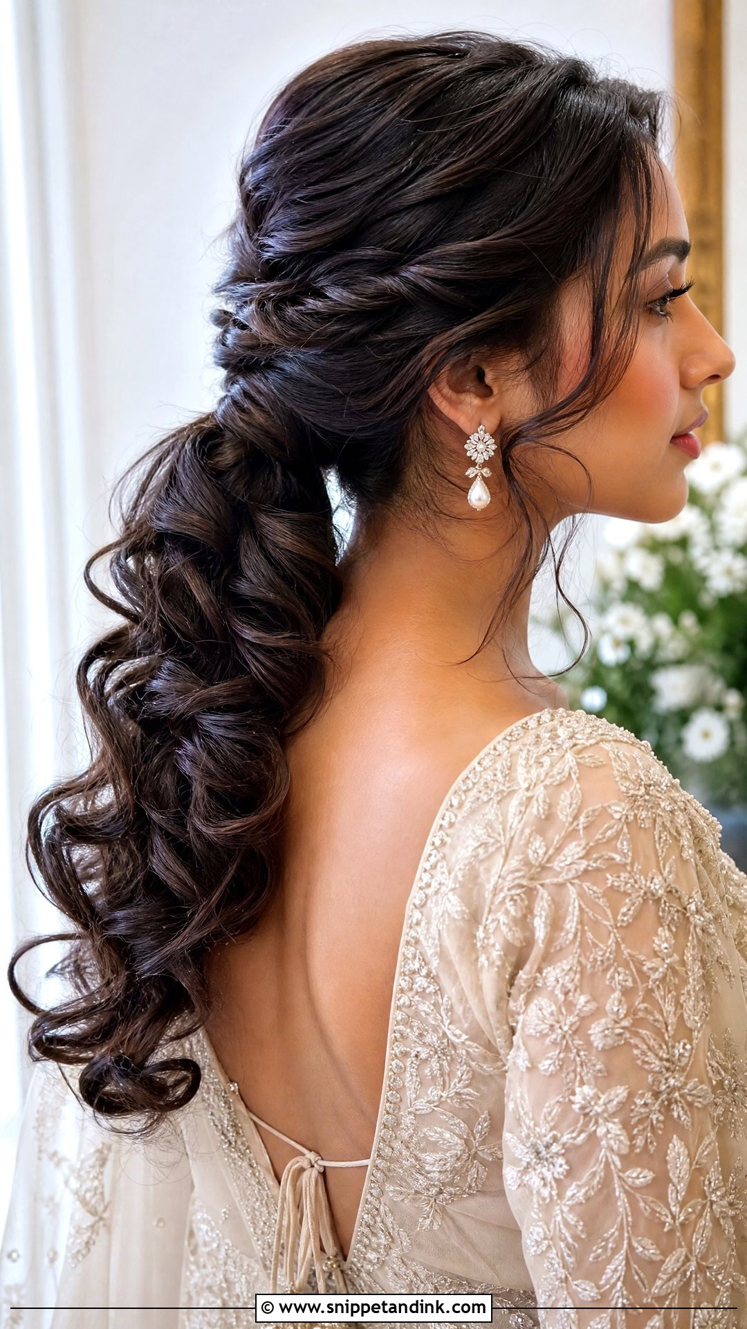 Curly Bridal Ponytail - Snippet and Ink - 15 Bridal Hair for Curly Hair Ideas