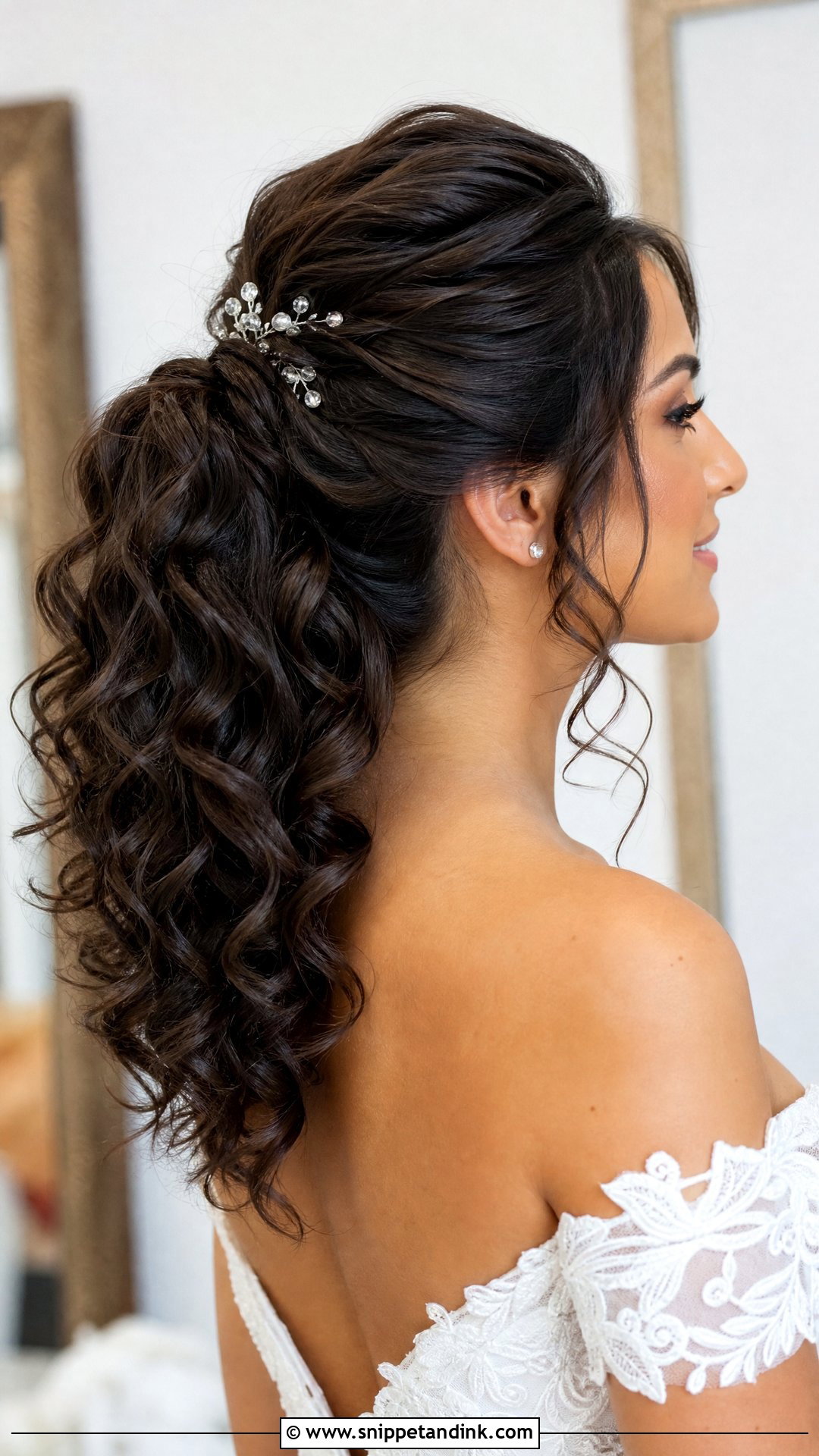 Curly Bridal Ponytail - Snippet and Ink - 20 Natural Curls Bridal Curly Hairstyles