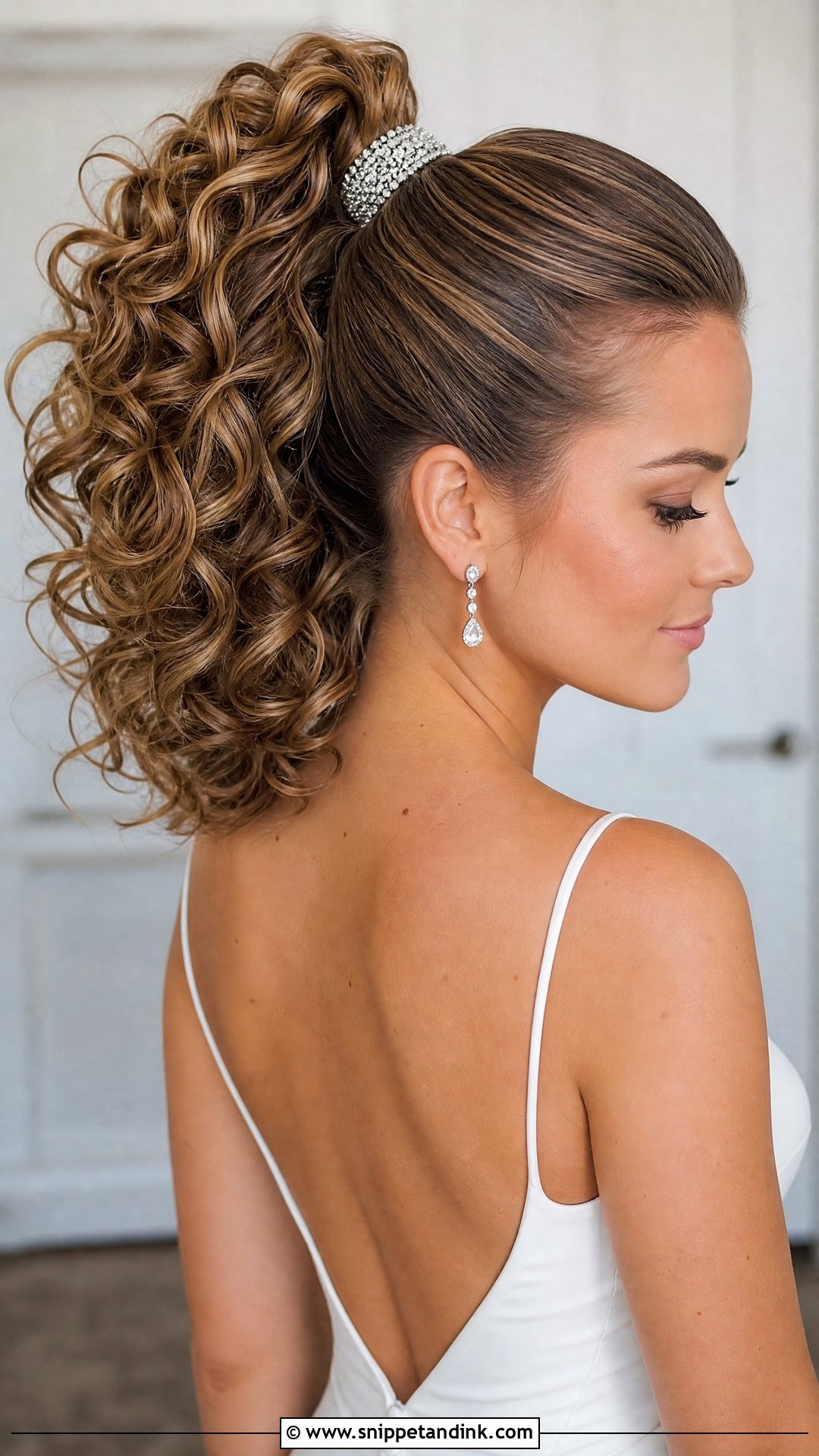 Curly Bridal Ponytail - Snippet and Ink - 20 Naturally Curly Wedding Hair Ideas