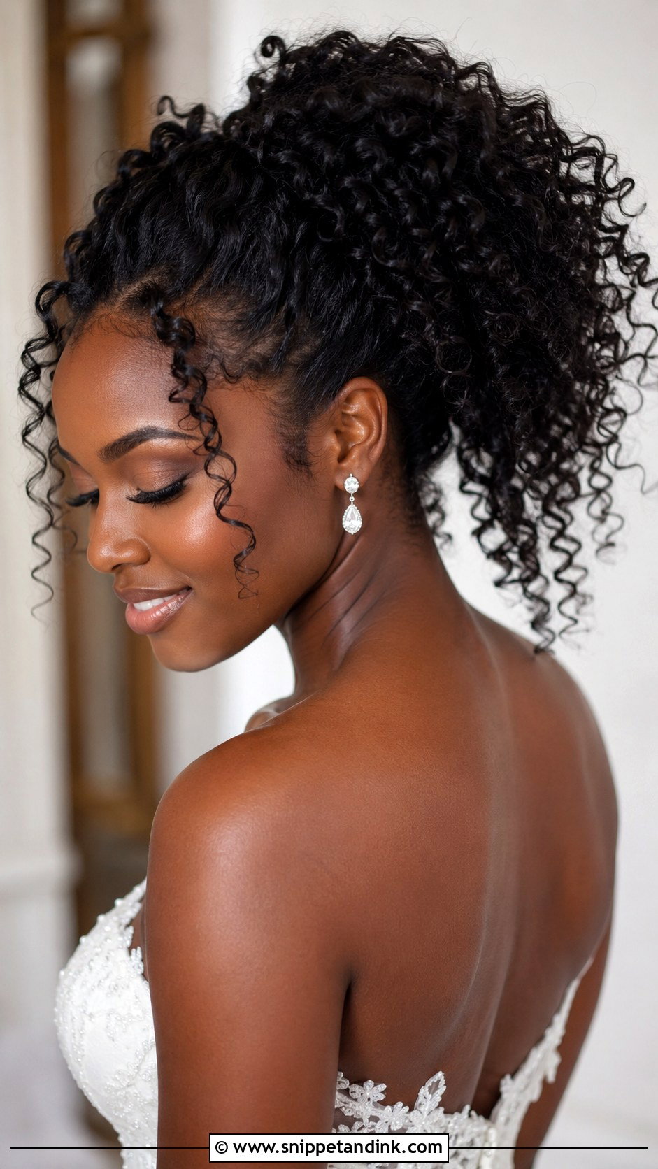 Curly Bridal Ponytail - Snippet and Ink - 30 Bridal Ponytail Hairstyles
