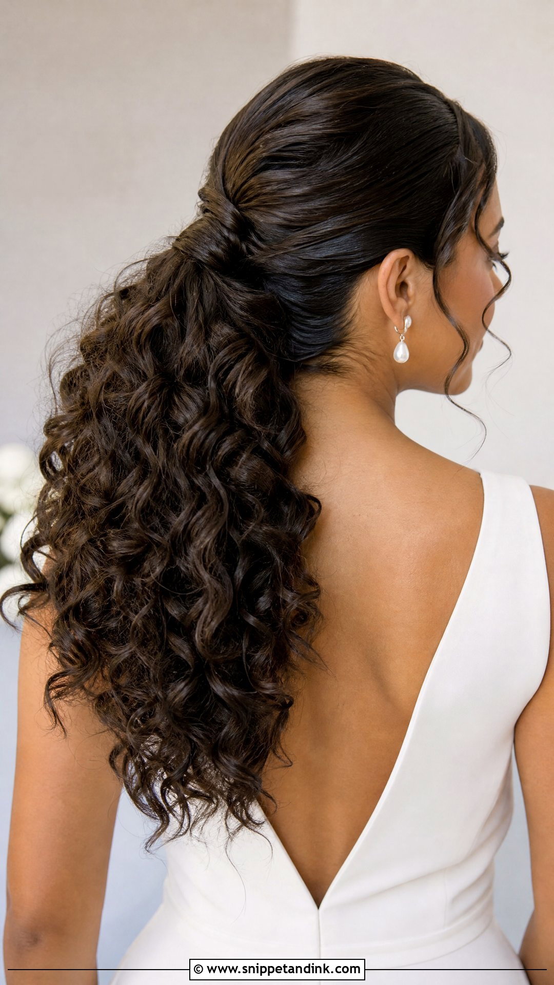 Curly Bridal Ponytail - Snippet and Ink - 15 Bridal Hairstyle for Curly Hair Ideas