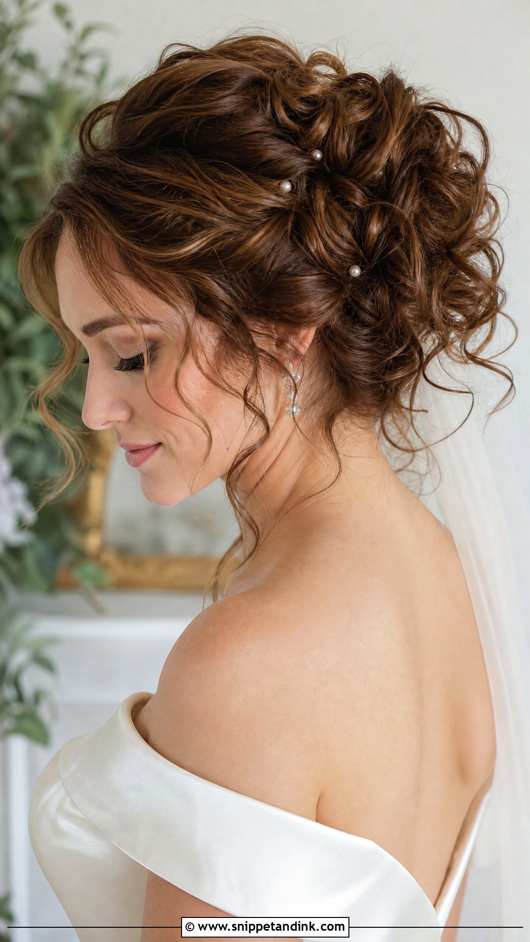 Curly Bridal Updo - Snippet and Ink - 15 Bridal Hairstyle for Curly Hair Ideas