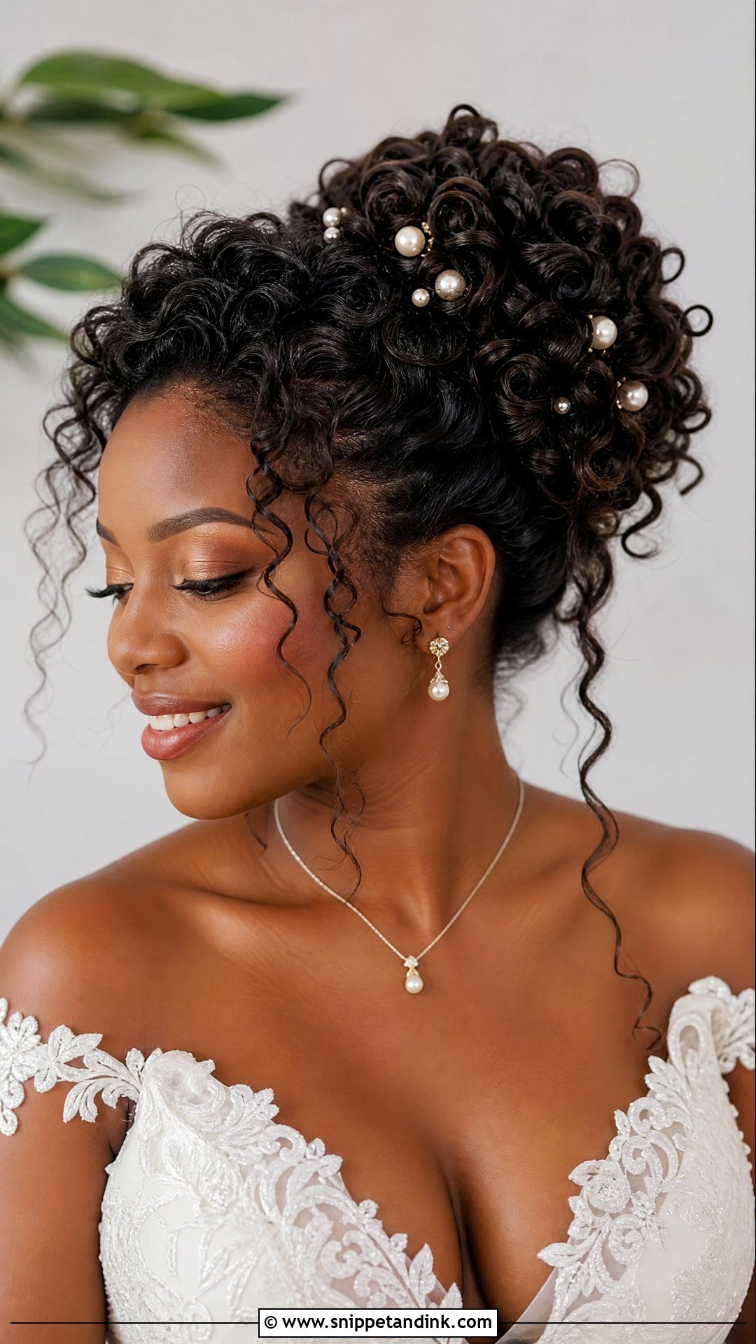 Curly Bridal Updo - Snippet and Ink - 20 Natural Curls Bridal Curly Hairstyles