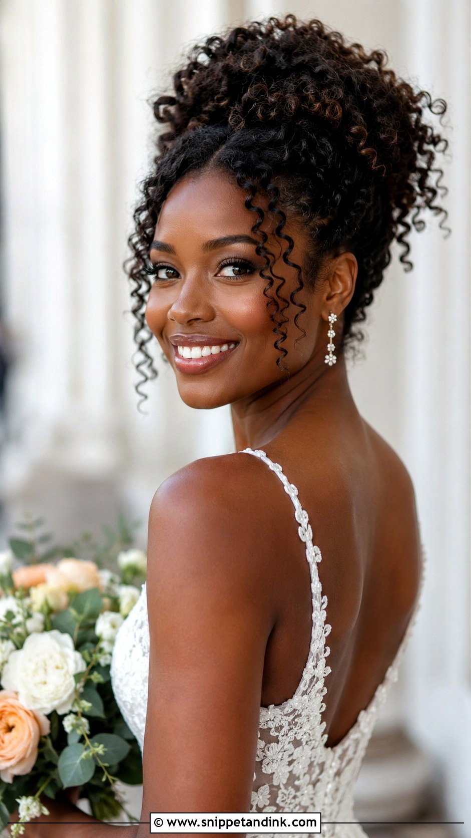 Curly Bridal Updo - Snippet and Ink - 35 Bride Hair Ideas