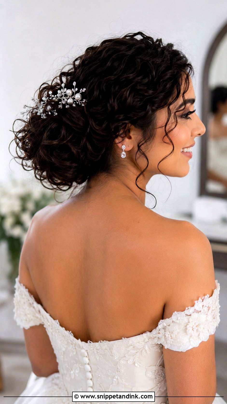 Curly Bridal Updo - Snippet and Ink - 15 Updo Wedding Hair Bride Ideas