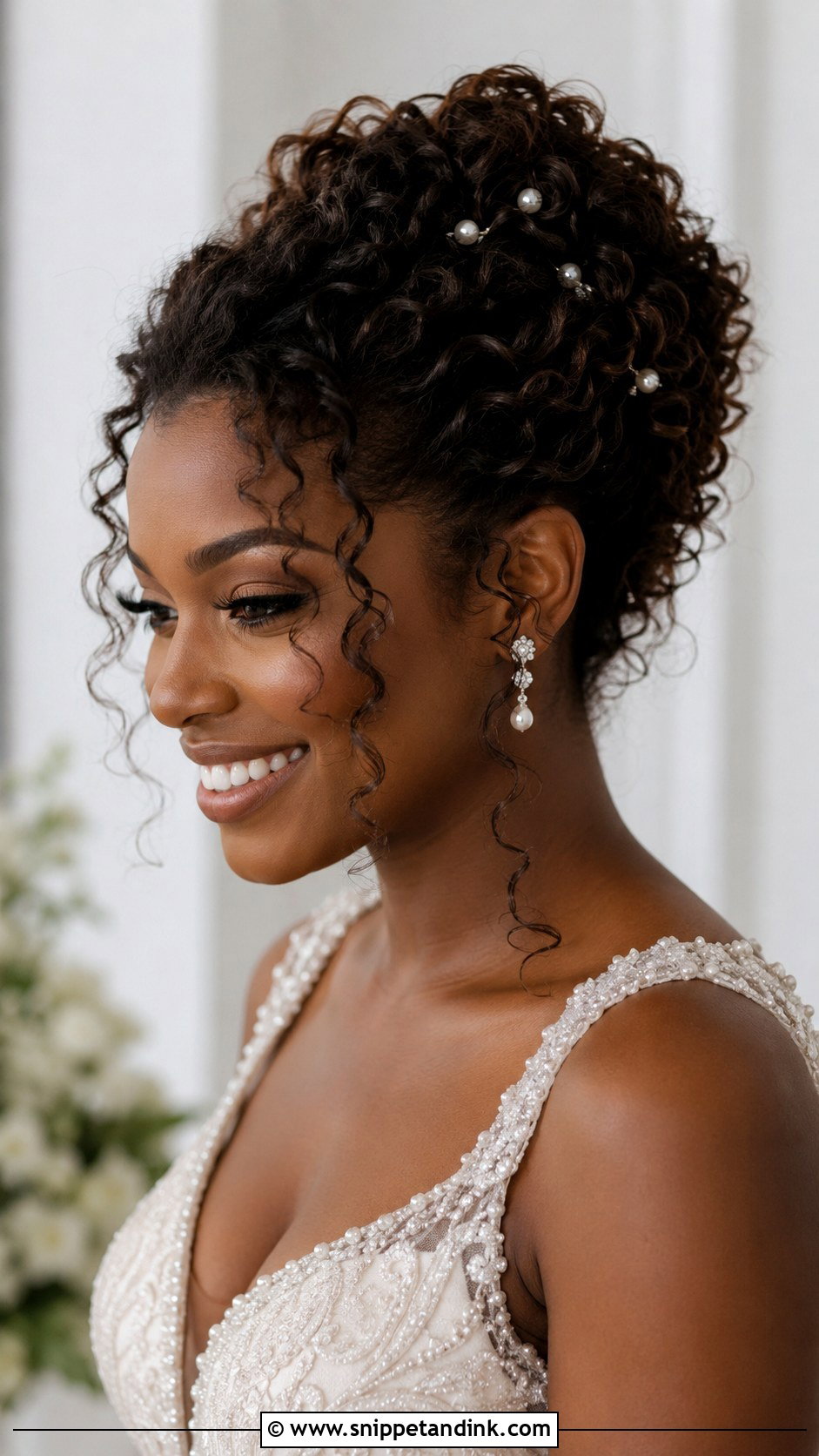 Curly Bridal Updo - Snippet and Ink - 20 Bridal Hair Inspo 2025 Ideas