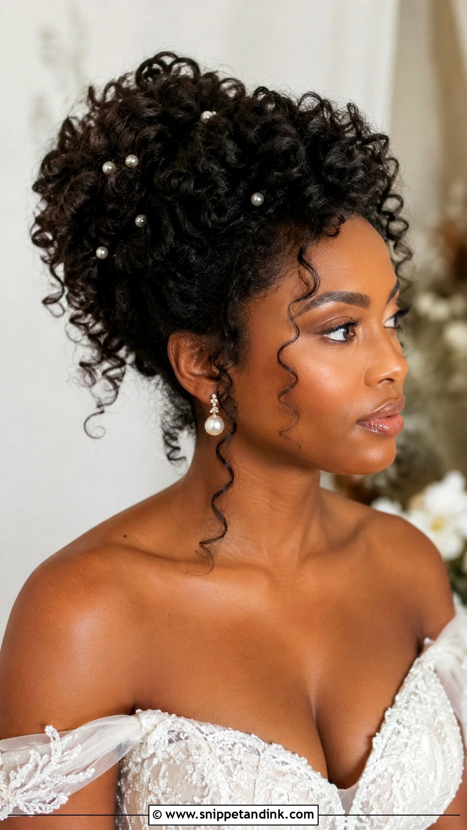Curly Bridal Updo Hairstyle - Snippet and Ink - 15 Romantic Bridal Hairstyles