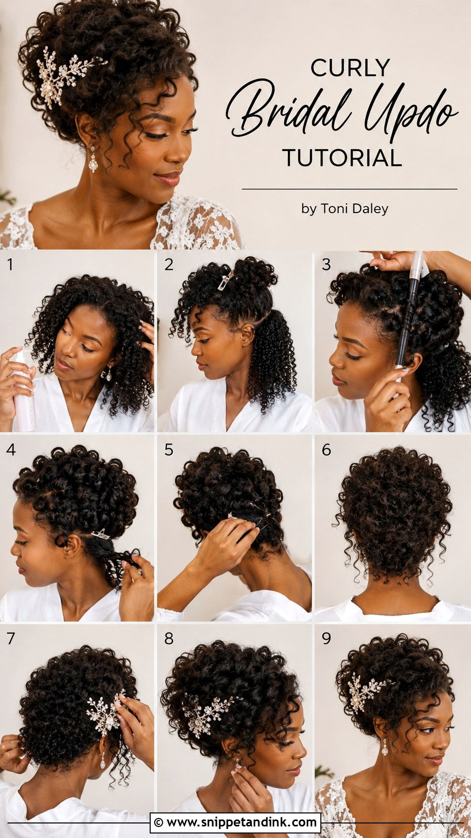 Curly Bridal Updo Tutorial - Snippet and Ink - 20 Bridal Updo Tutorial Ideas