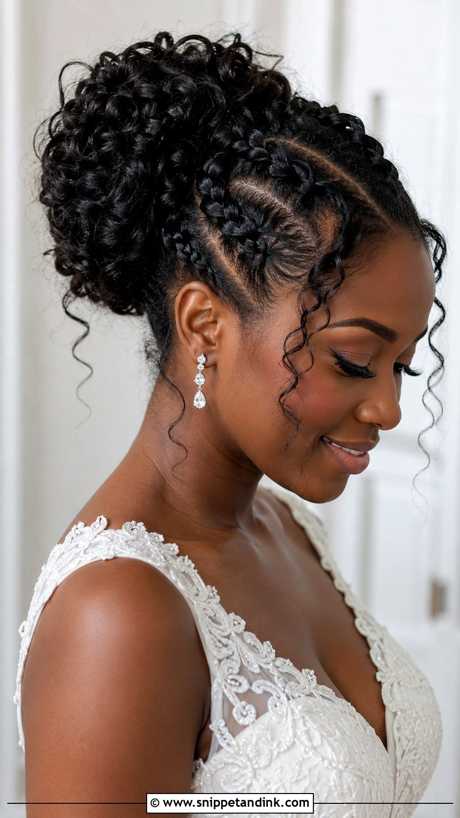 Curly Bridal Updo With Braids - Snippet and Ink - 25 Curly Hairstyle for Wedding Ideas