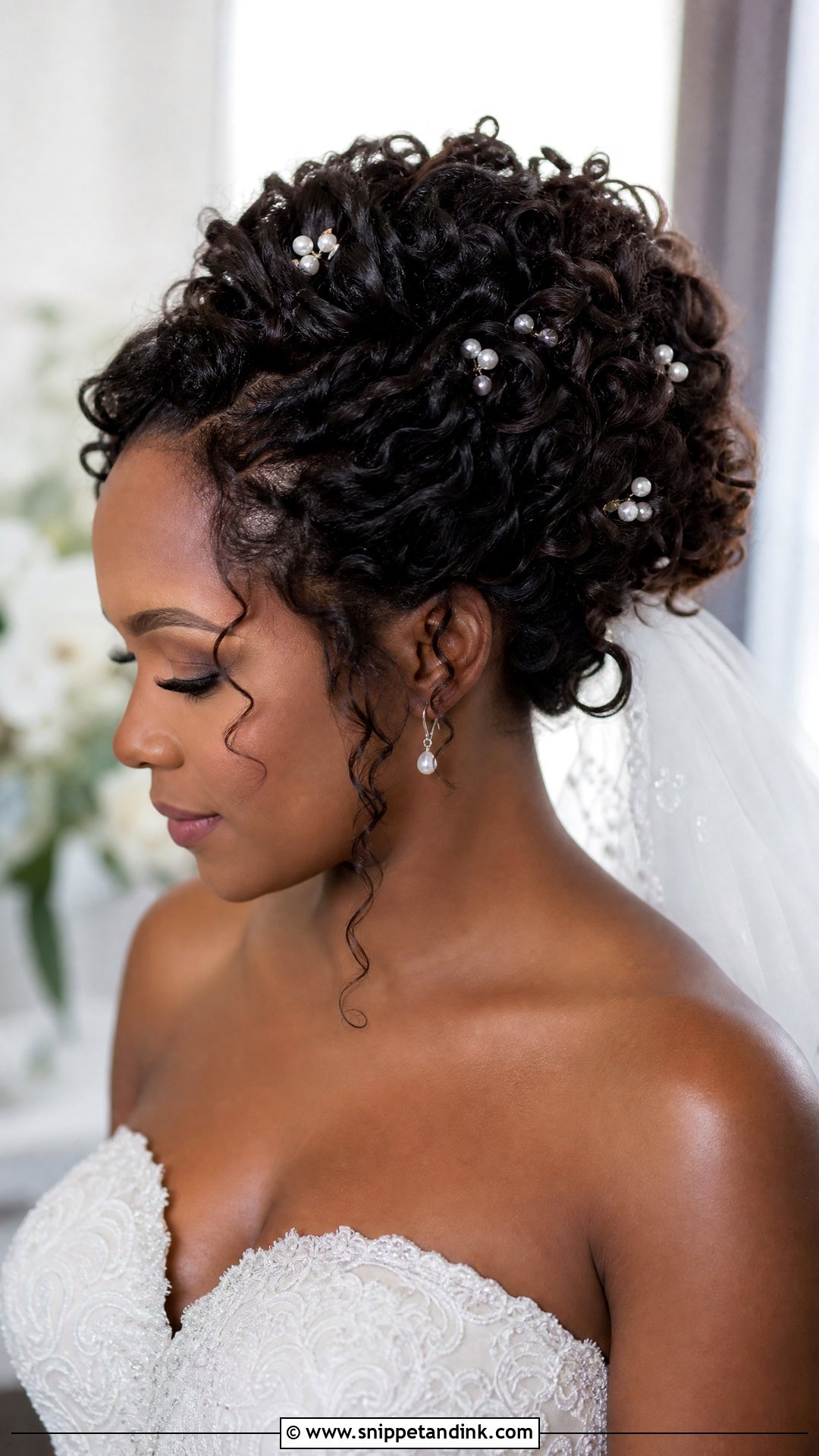 Curly Bridal Updo With Pearls - Snippet and Ink - 15 Bridal Updo with Pearls Ideas