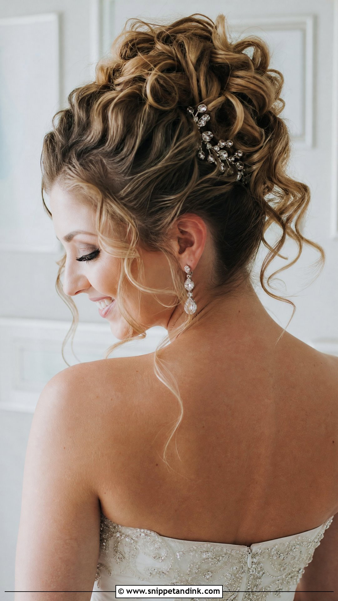 Curly Bridal Updo With Tendrils - Snippet and Ink - 20 Curly Hairstyles Wedding the Bride
