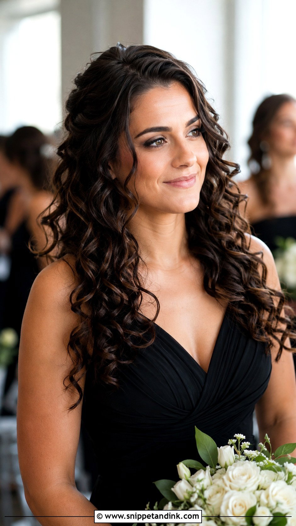 Curly Bridesmaid Hair Down With Loose Ringlets - Snippet and Ink - 20 Curly Bridesmaid Hairstyles Down