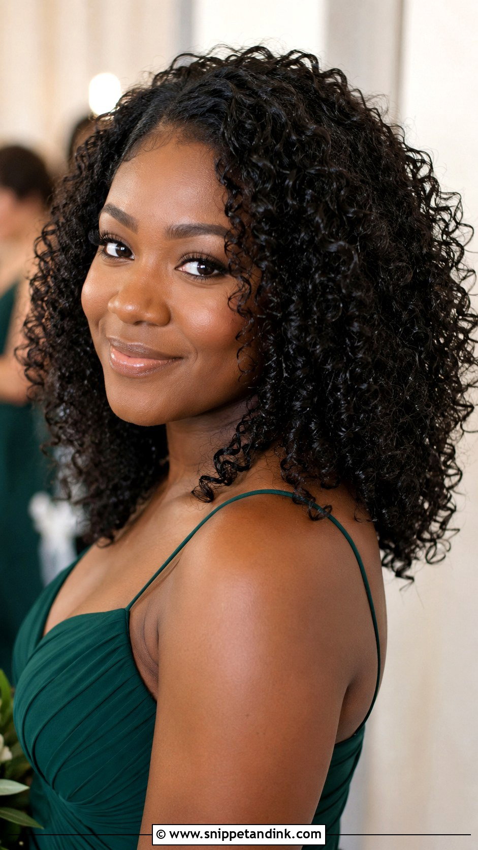 Curly Bridesmaid Hair Down With Natural Curls - Snippet and Ink - 20 Curly Bridesmaid Hairstyles Down