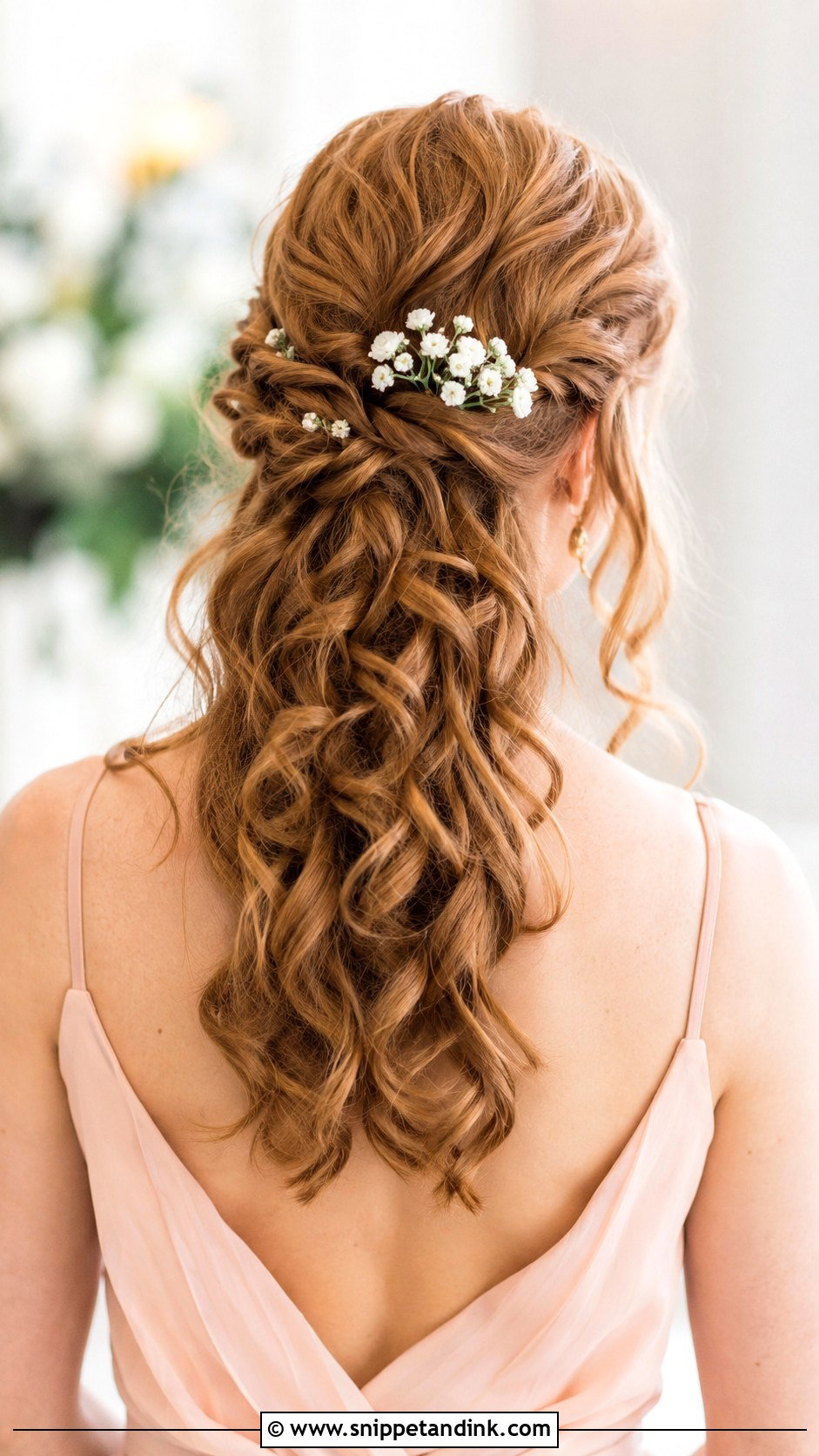Curly Bridesmaid Hair With Flowers - Snippet and Ink - 20 Bridesmaid Hairstyles Curly Hair