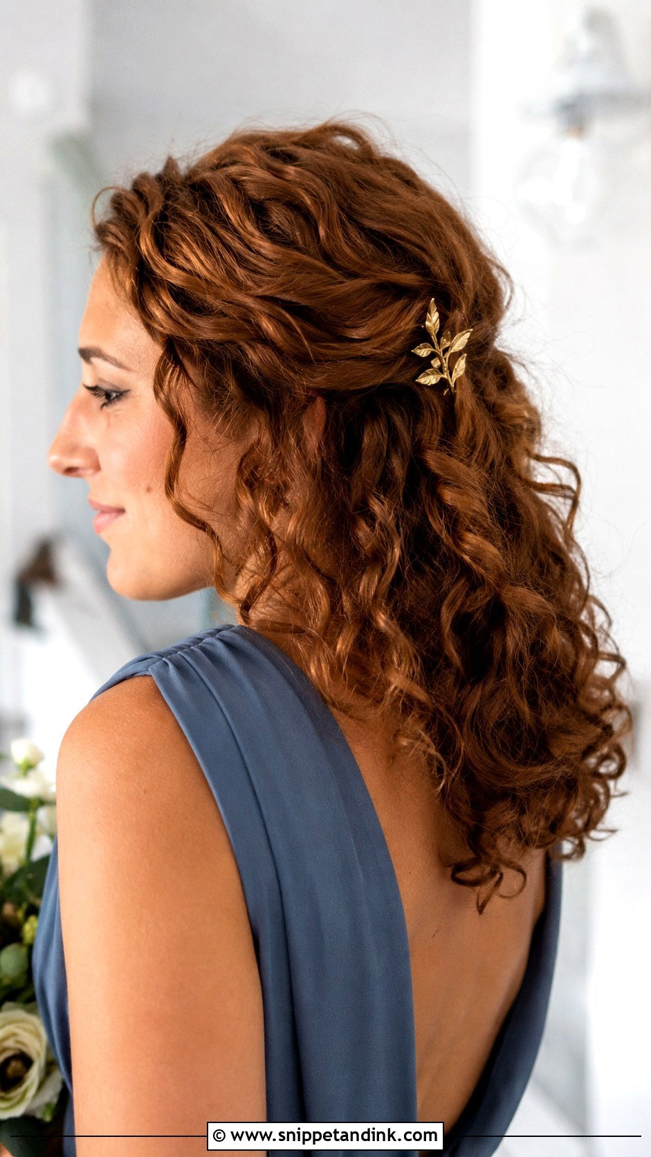 Curly Bridesmaid Hair With Hair Clip - Snippet and Ink - 25 Curly Bridesmaid Hairstyles