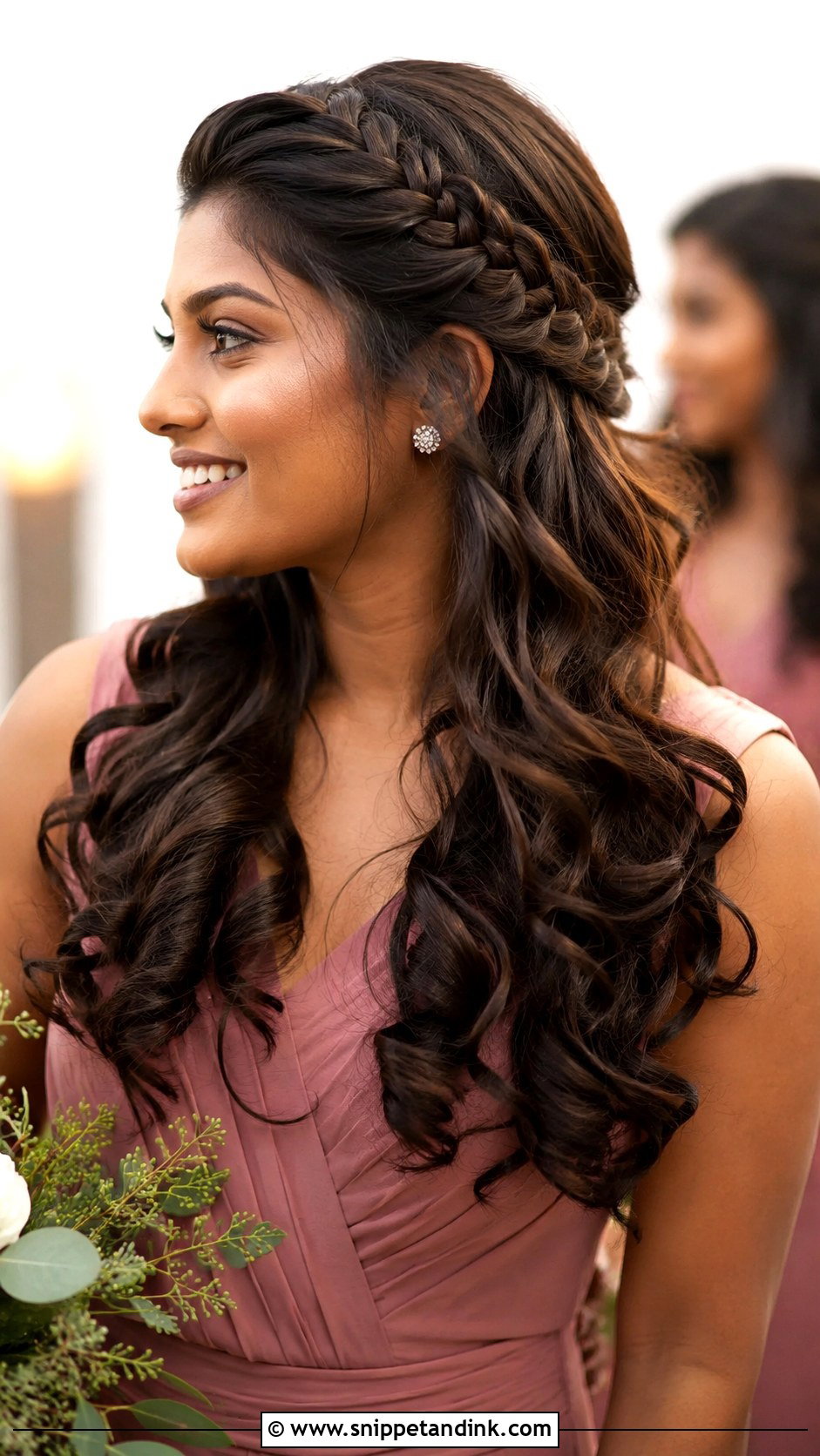Curly Bridesmaid Hair With Side Braid - Snippet and Ink - 20 Bridesmaid Hairstyles Curly Hair