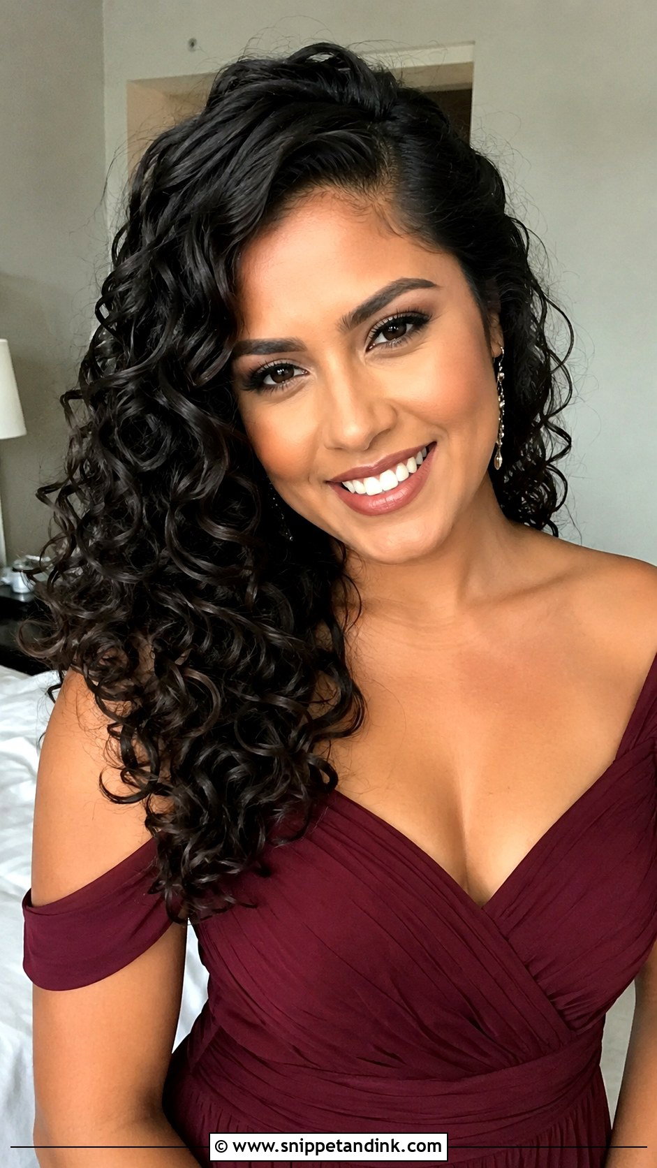 Curly Bridesmaid Hair With Side Part - Snippet and Ink - 25 Curly Bridesmaid Hairstyles