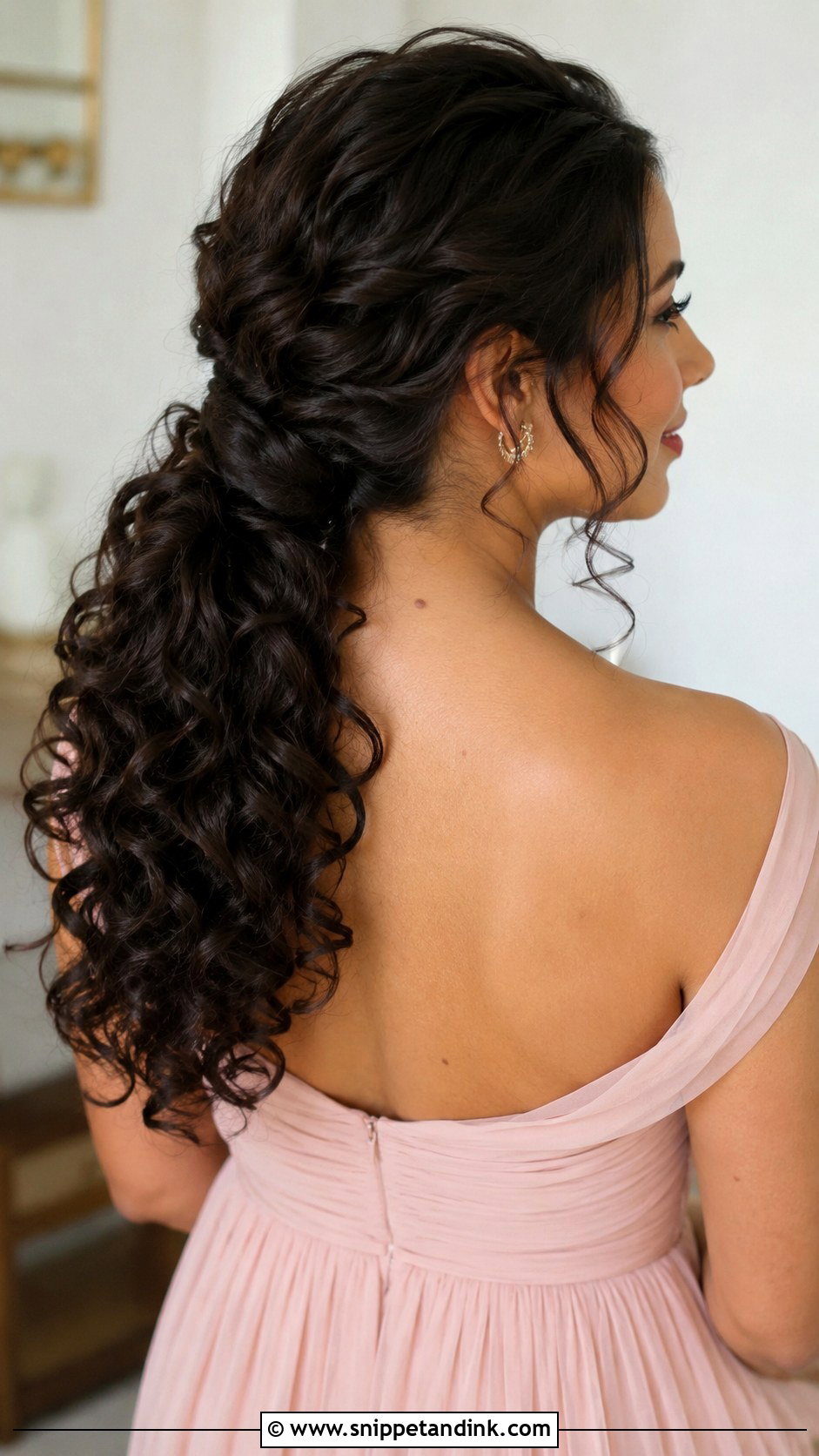 Curly Bridesmaid Low Ponytail - Snippet and Ink - 20 Bridesmaid Low Ponytail Ideas