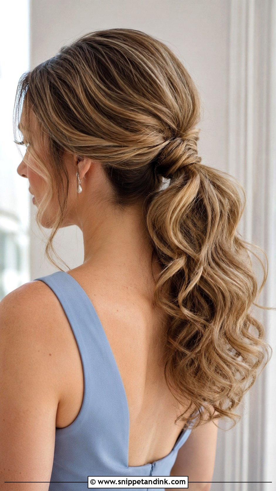 Curly Bridesmaid Low Ponytail - Snippet and Ink - 20 Bridesmaid Curly Hair Ideas