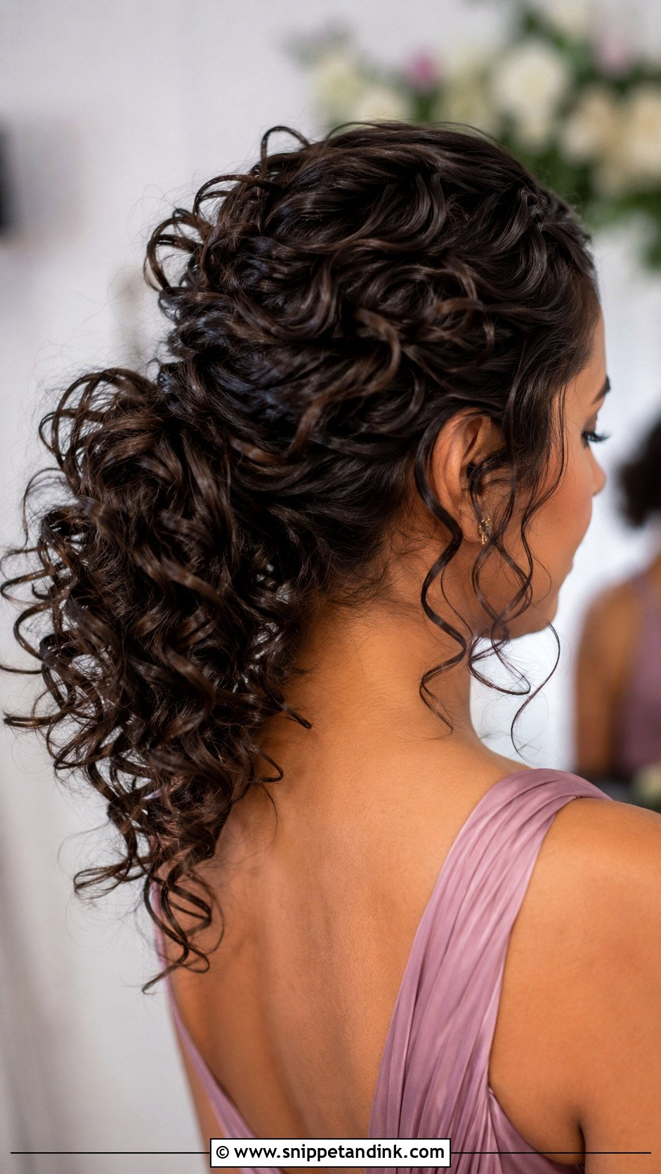 Curly Bridesmaid Ponytail Updo - Snippet and Ink - 20 Bridesmaid Hair Updo Ponytail Ideas
