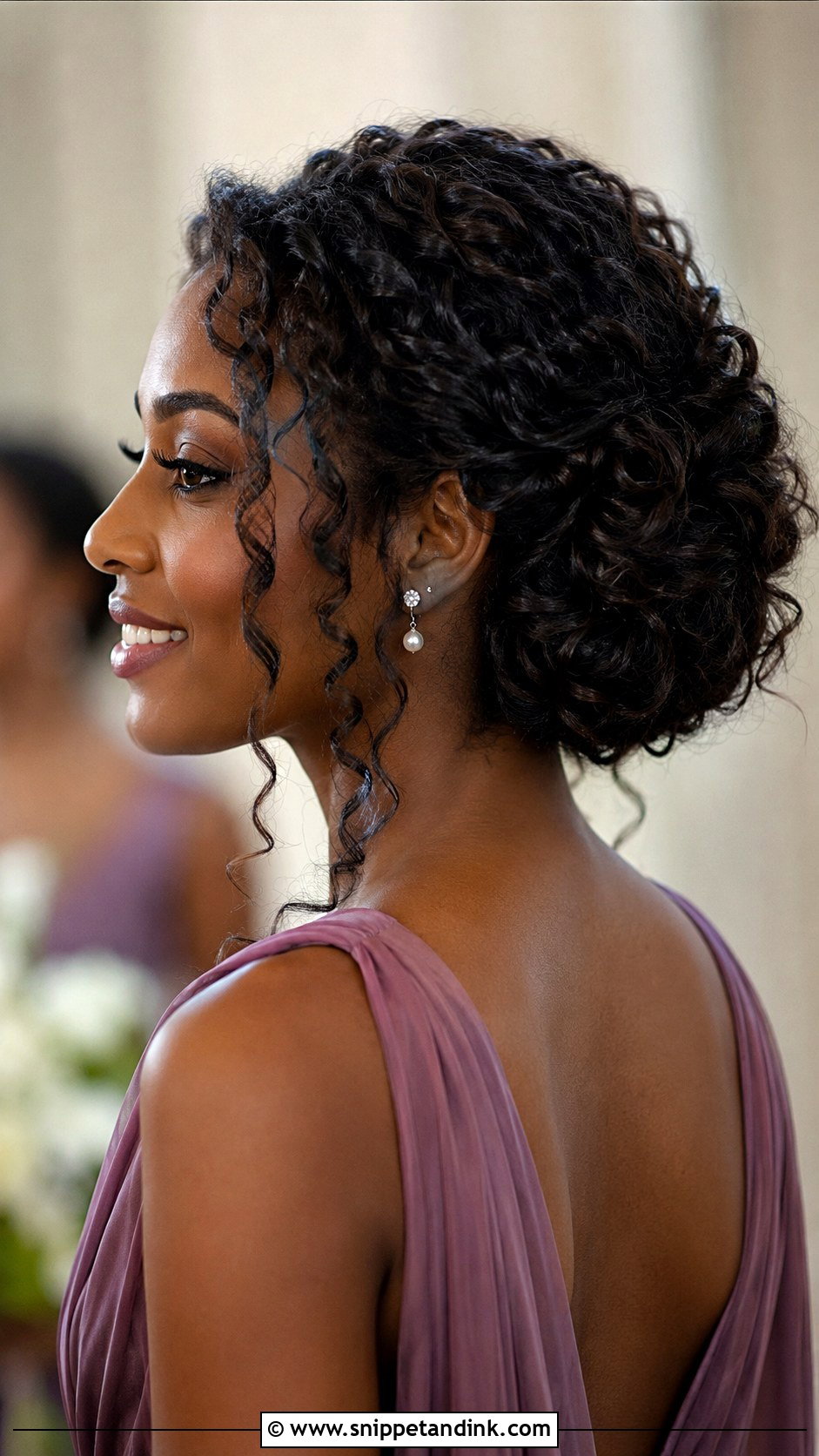 Curly Bridesmaid Updo - Snippet and Ink - 20 Bridesmaid Updos for Long Hair