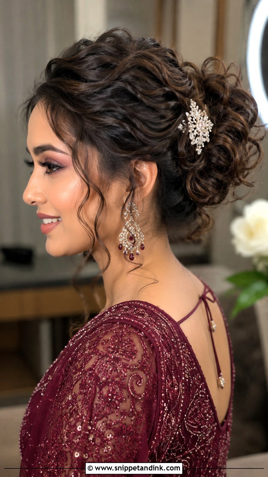 Curly Bun Bridal Juda - Snippet and Ink - 25 Bridal Juda Hairstyles