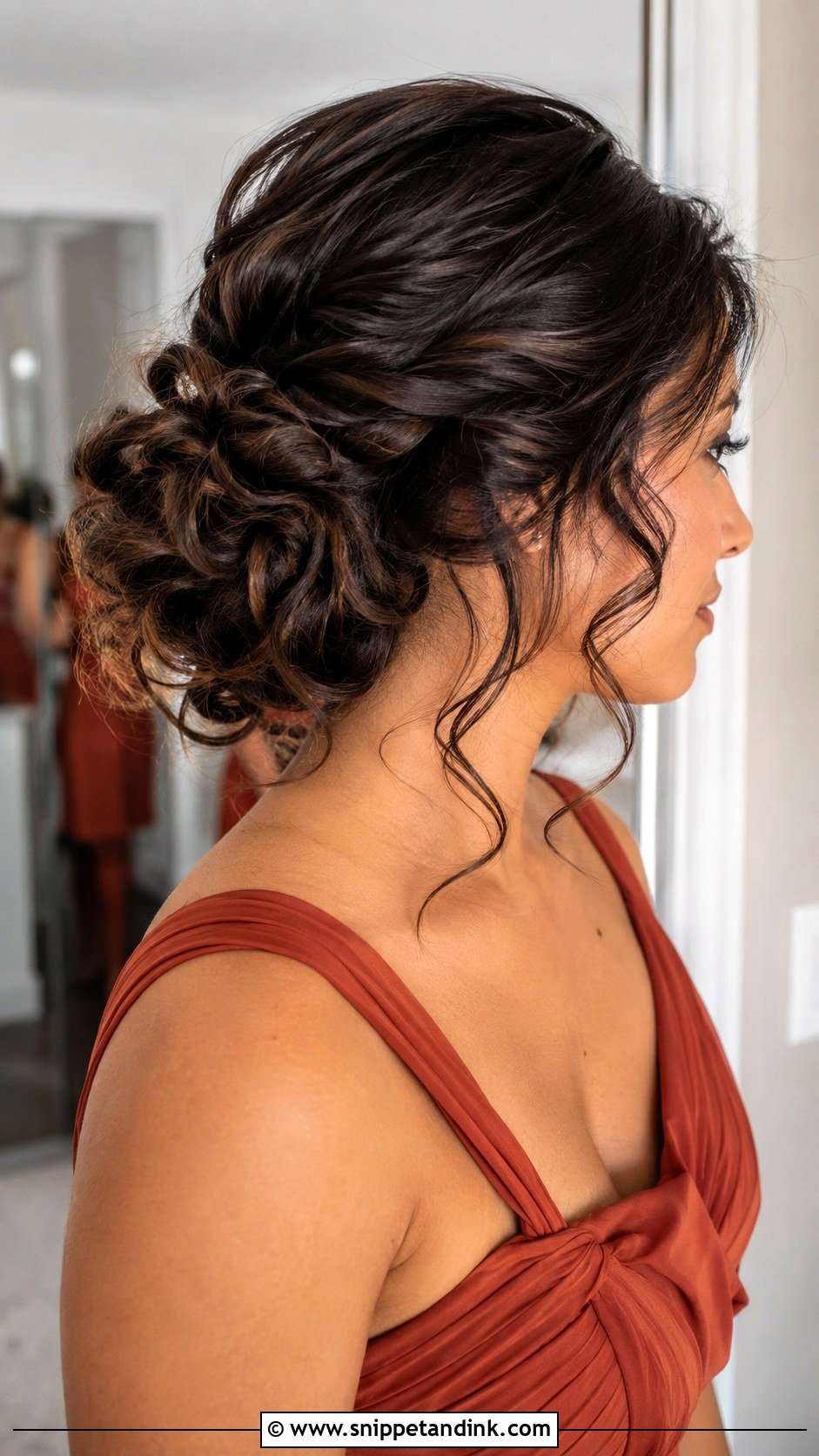 Curly Bun Bridesmaid Hair Brown Hair - Snippet and Ink - 20 Bridesmaid Hairstyles Brown Hair