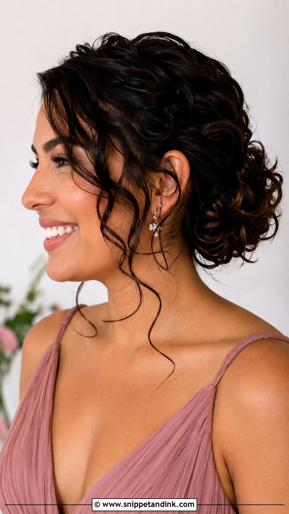 Curly Bun Bridesmaid Updo - Snippet and Ink - 20 Updo for Wedding Bridesmaid Ideas
