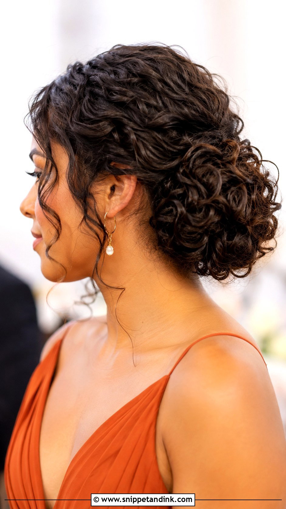 Curly Bun Bridesmaid Updo - Snippet and Ink - 20 Updo Hair Styles for Bridesmaids