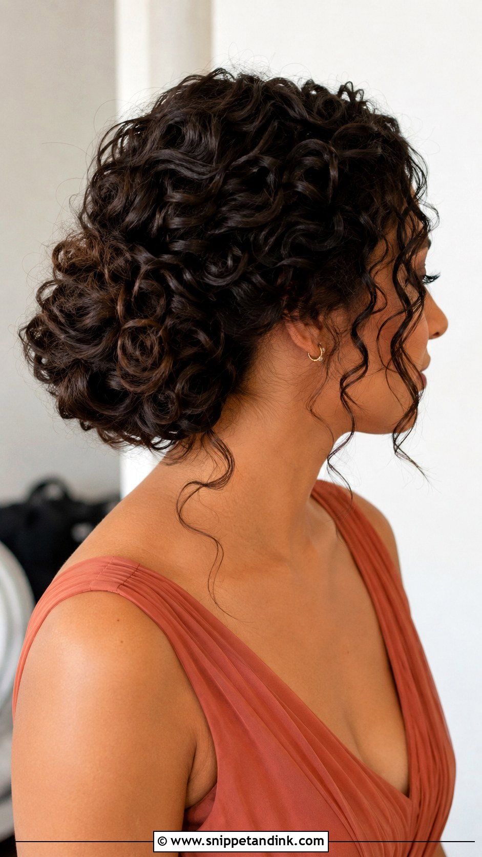 Curly Bun Bridesmaid Updo - Snippet and Ink - 35 Bridesmaid Updo Hairstyles