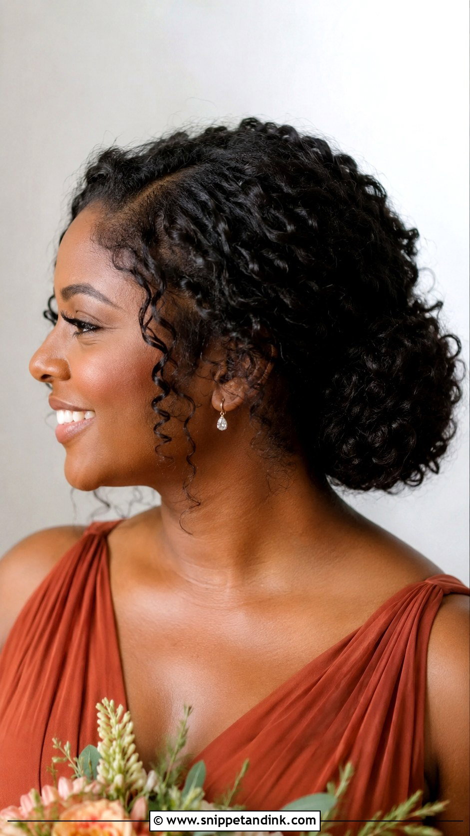 Curly Bun Bridesmaid Updo For Medium Hair - Snippet and Ink - 20 Bridesmaids Updos for Medium Hair