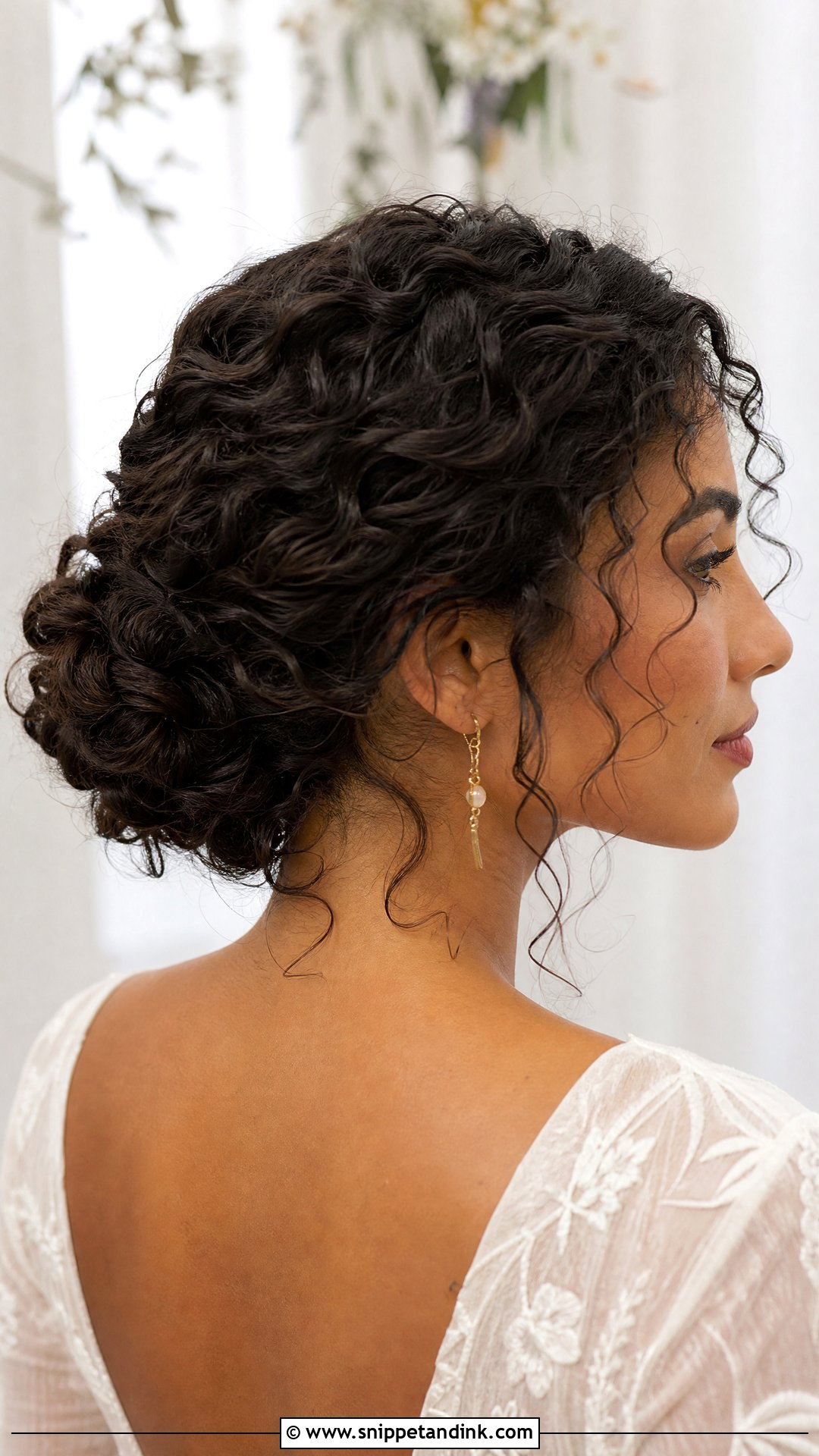 Curly Bun For Short Hair Wedding - Snippet and Ink - 15 Bun for Short Hair Wedding Ideas